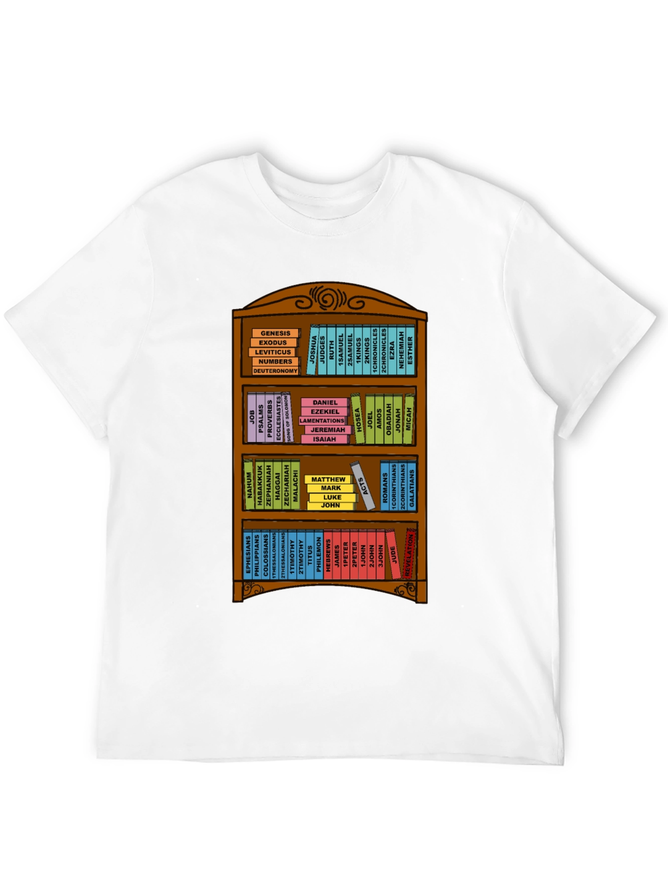 Bible Bookshelf T-Shirt - Religious Christian Apparel