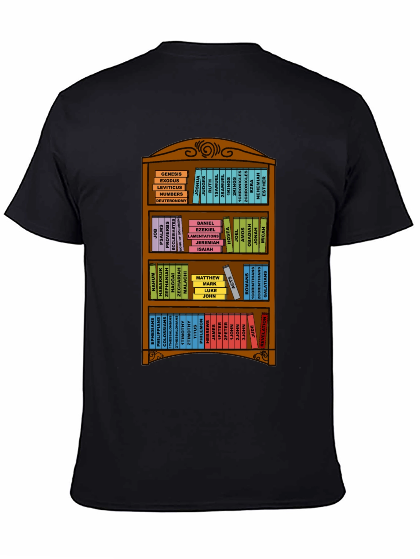 Bible Bookshelf T-Shirt - Religious Christian Apparel