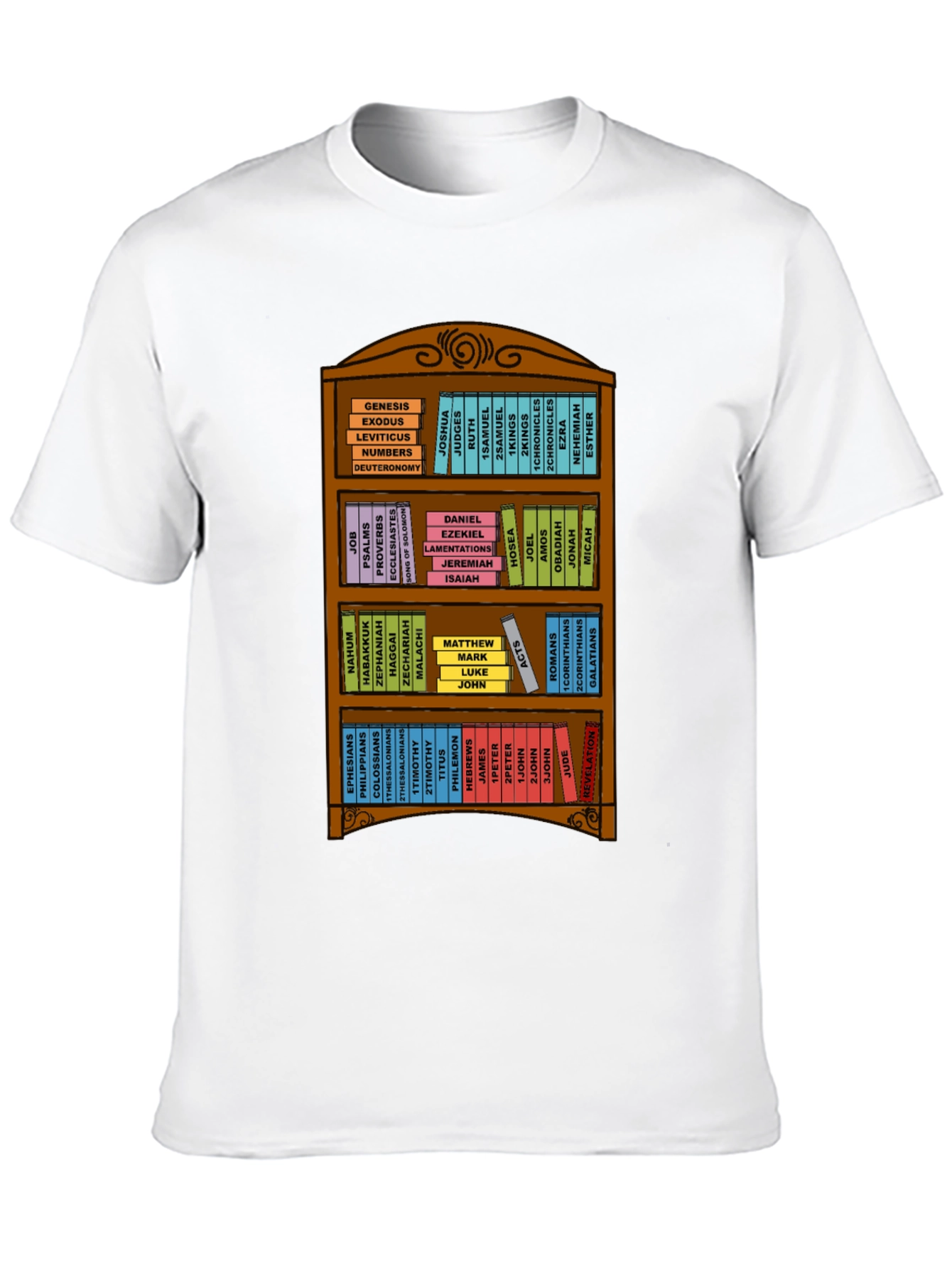 Bible Bookshelf T-Shirt - Religious Christian Apparel