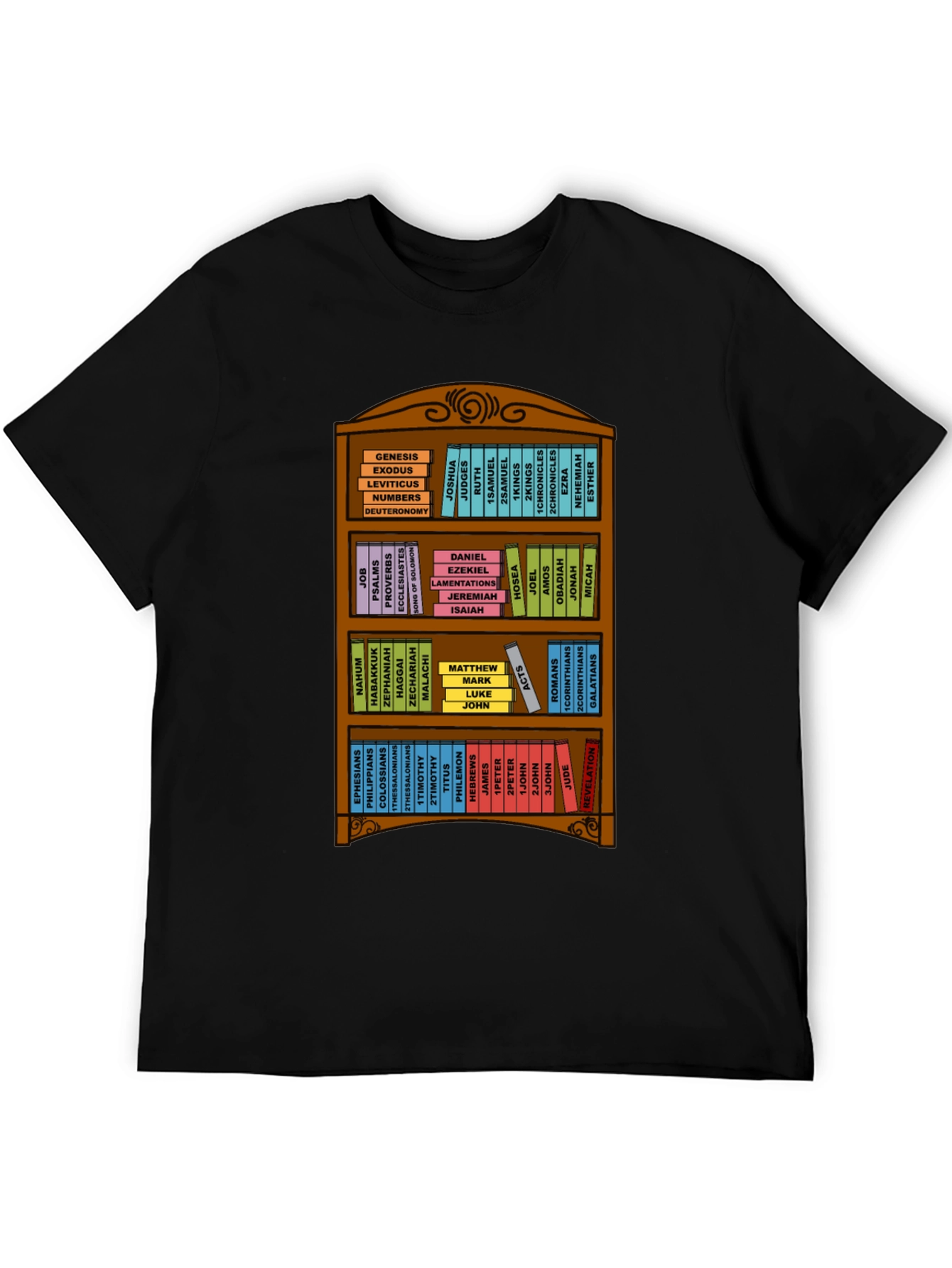 Bible Bookshelf T-Shirt - Religious Christian Apparel