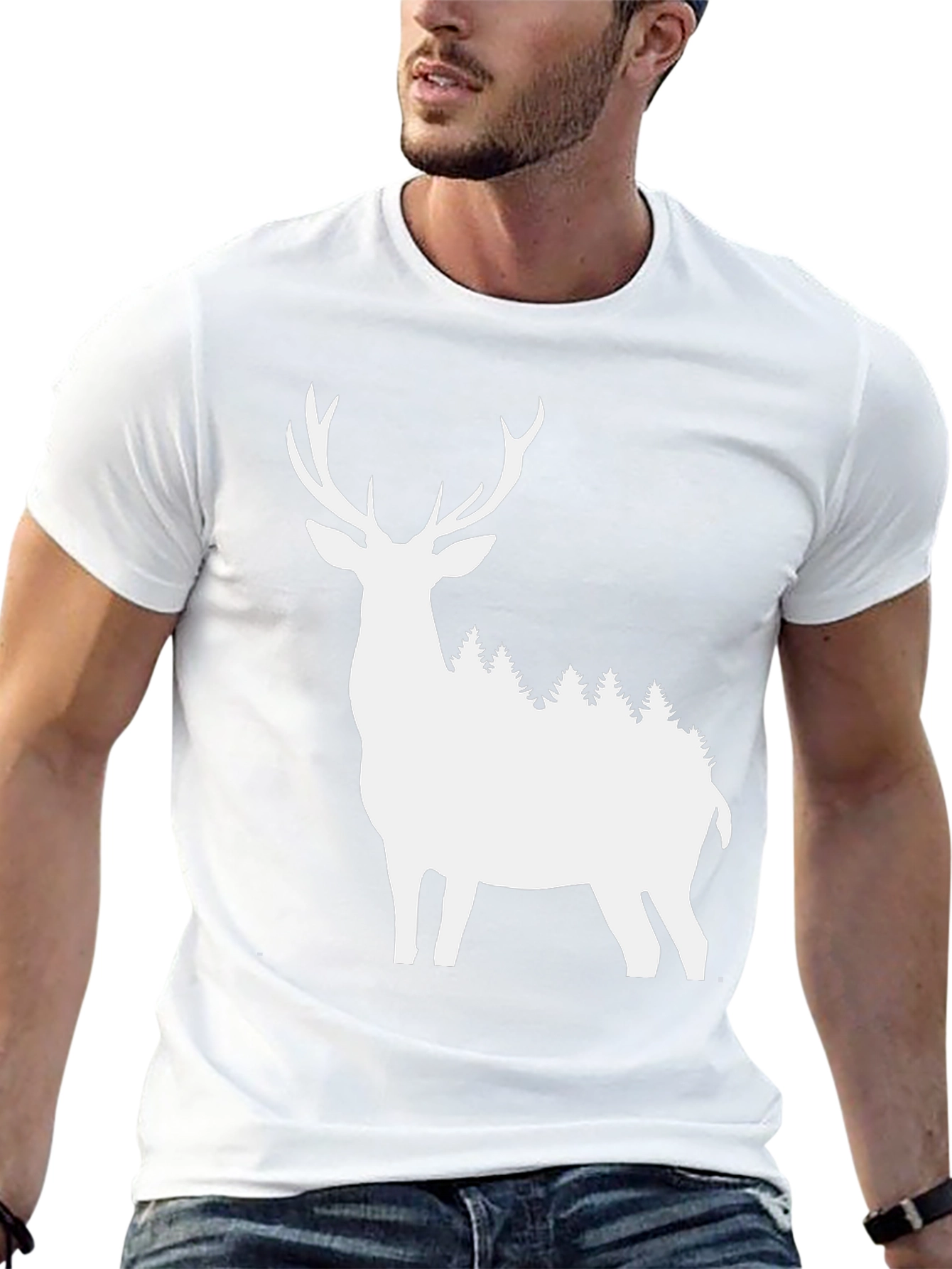 Deer Silhouette T-Shirt - Nature Inspired Graphic Tee