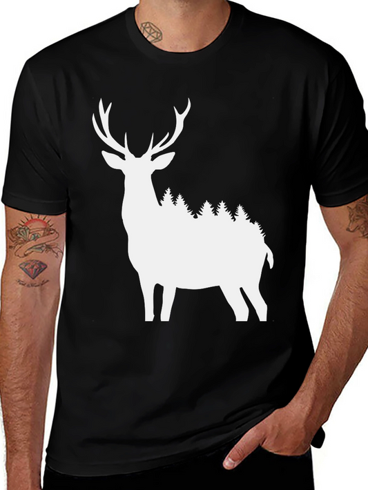 Deer Silhouette T-Shirt - Nature Inspired Graphic Tee