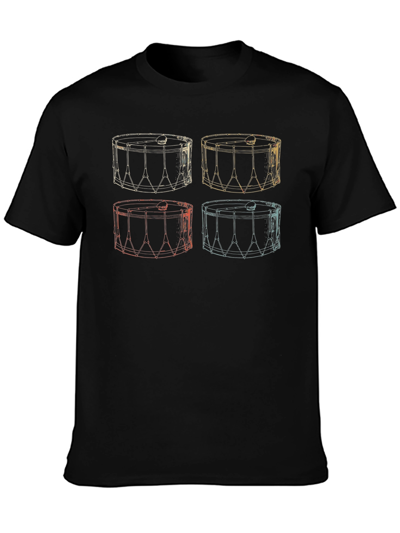 Retro Drums Graphic Tee - Musician Style