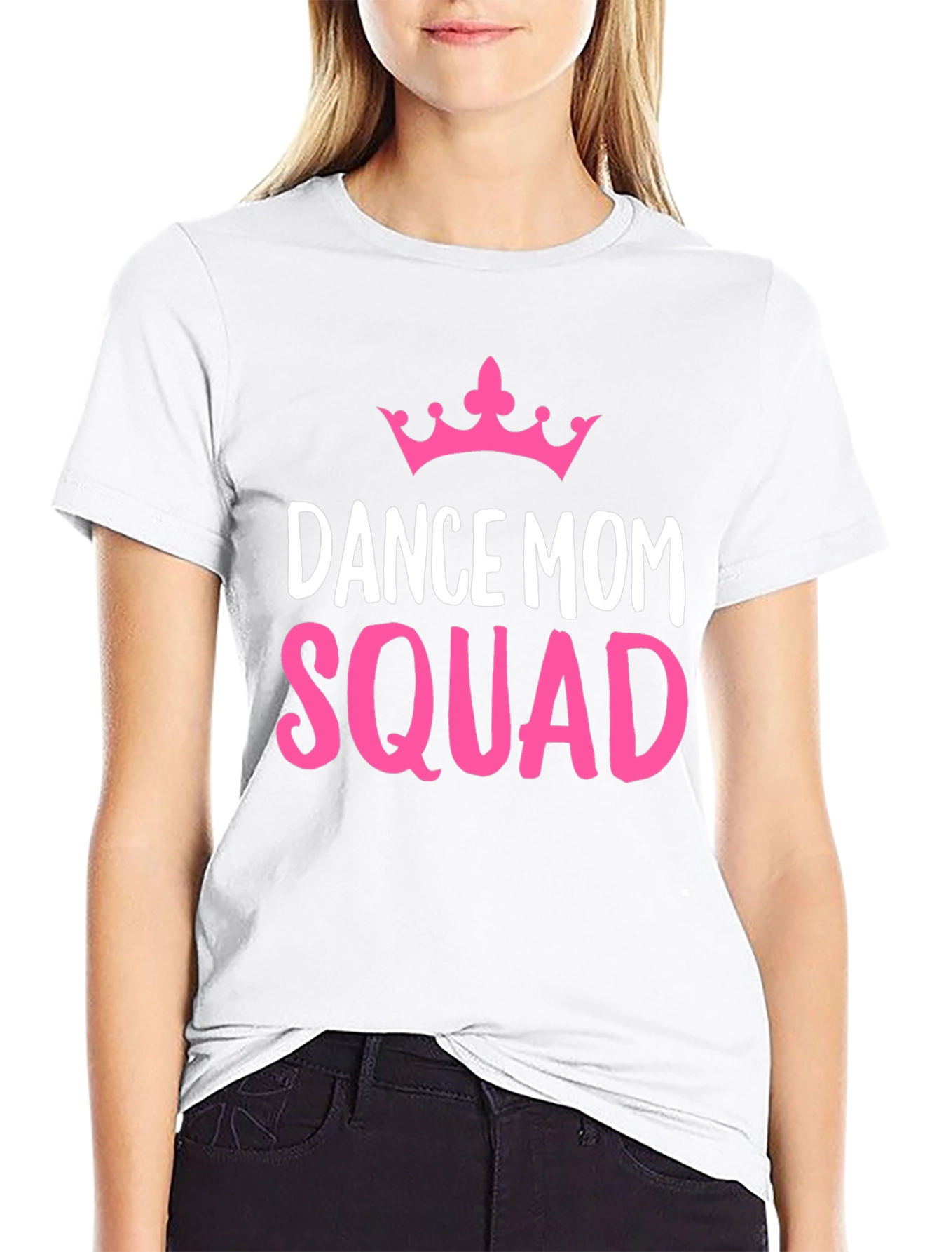 Dance Mom Squad Tee - Pink Crown Graphic