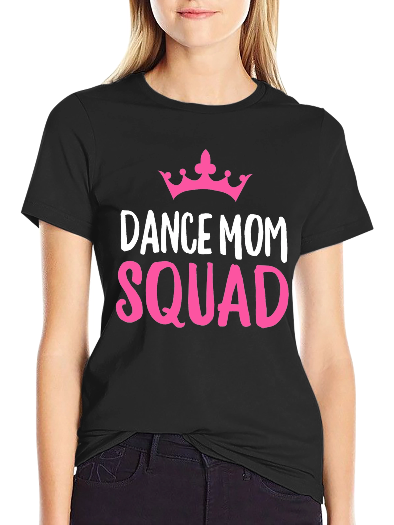 Dance Mom Squad Tee - Pink Crown Graphic