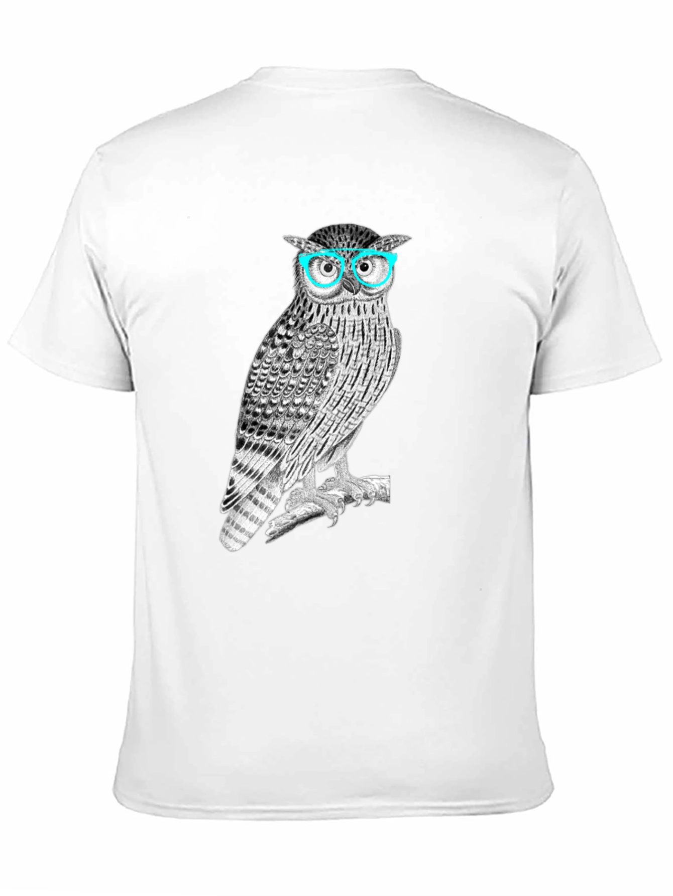 Owl with Glasses Graphic Tee - Mens Black T-Shirt