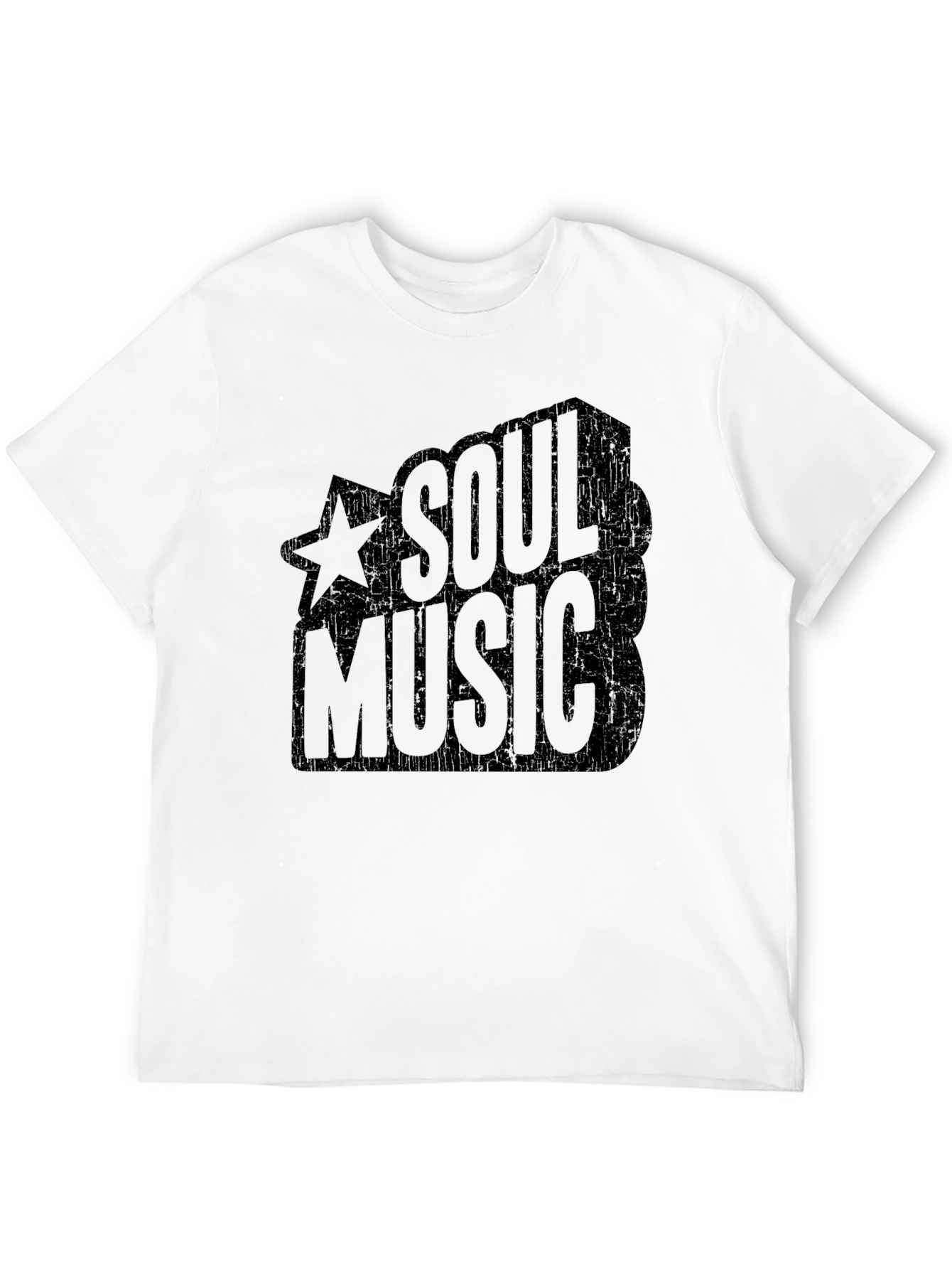 Soul Music Graphic Print Black T-Shirt
