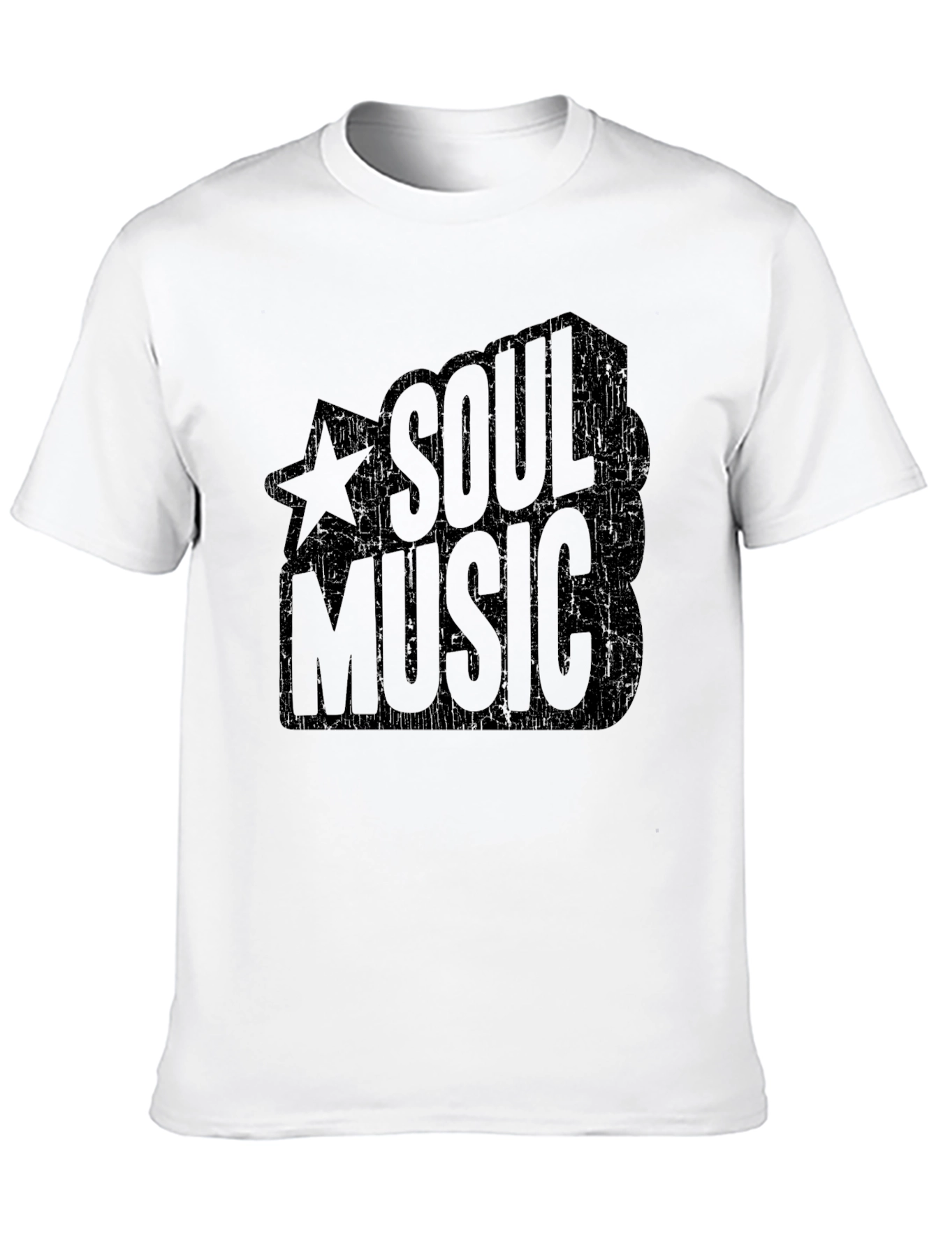 Soul Music Graphic Print Black T-Shirt