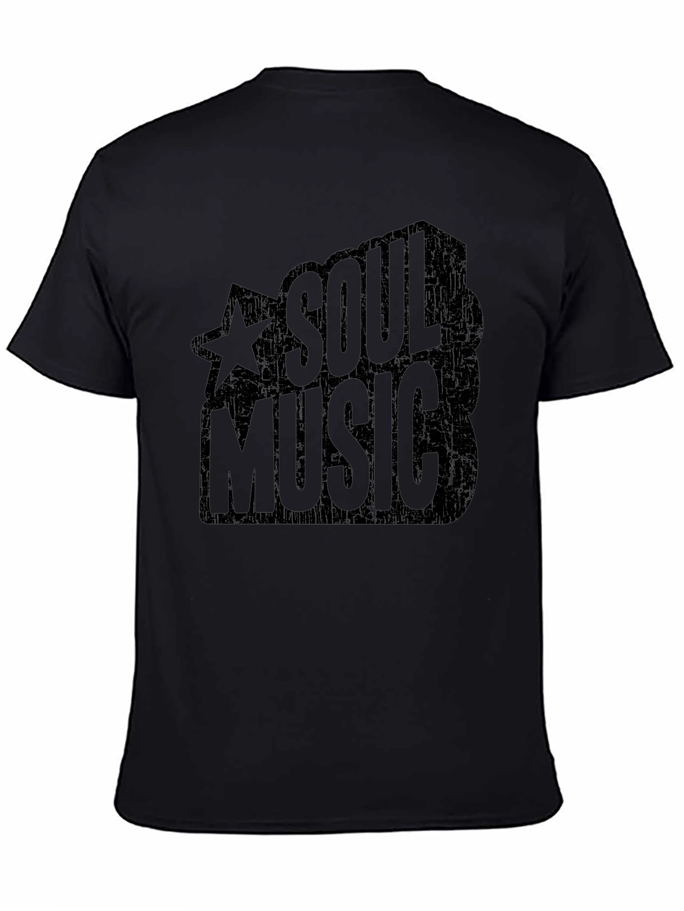 Soul Music Graphic Print Black T-Shirt