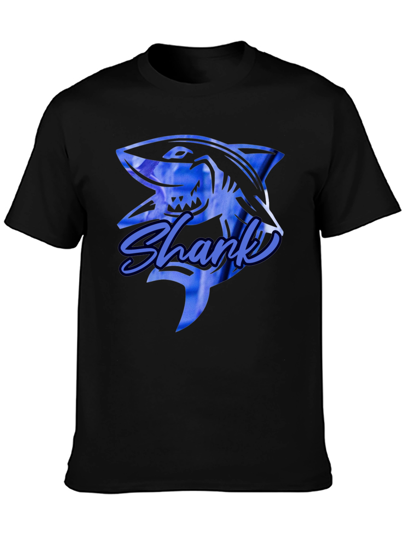 Shark Graphic Print Black T-Shirt
