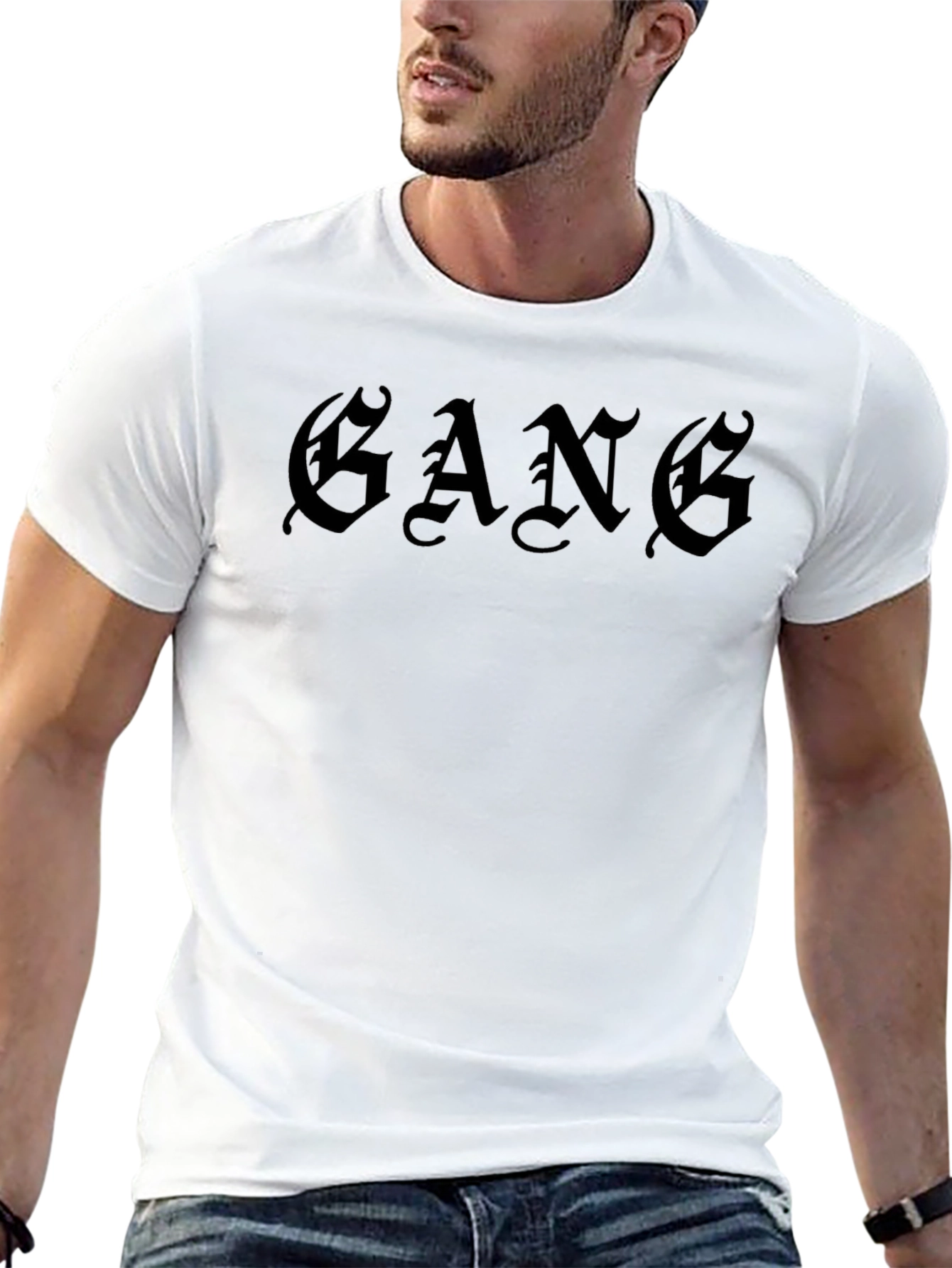 GANG Graphic Print Black T-Shirt