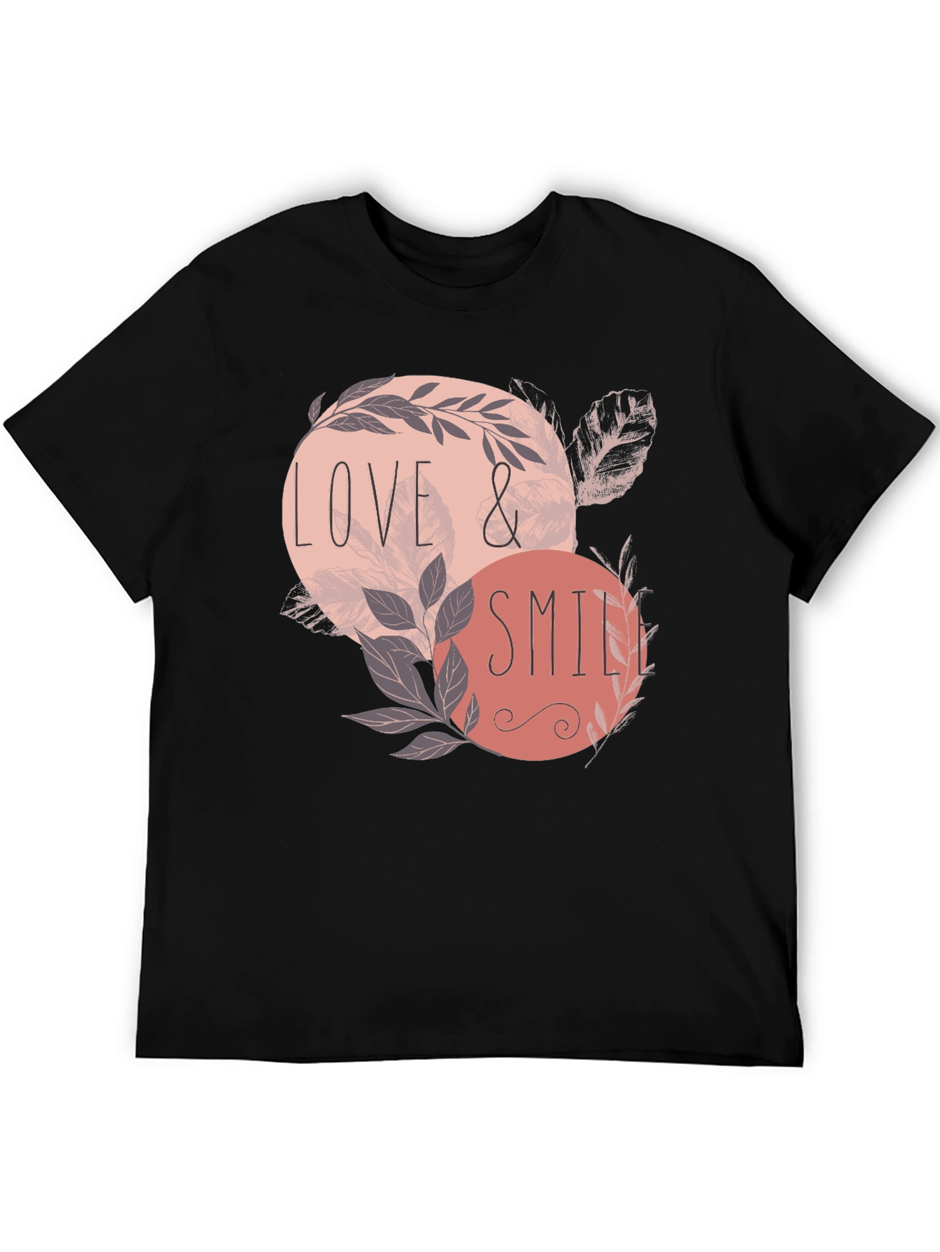 Love & Smile Graphic Tee - Mens Black T-Shirt