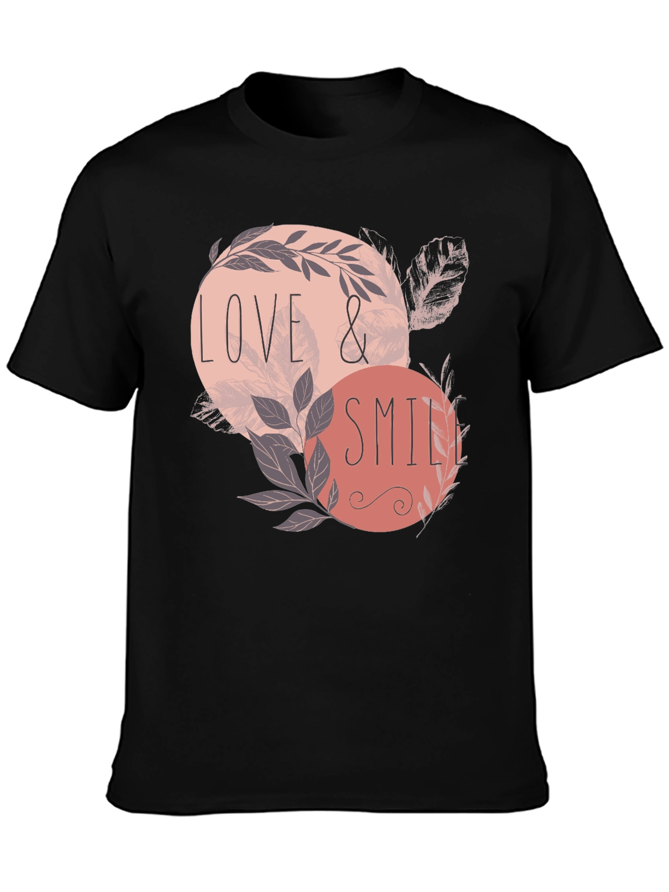 Love & Smile Graphic Tee - Mens Black T-Shirt