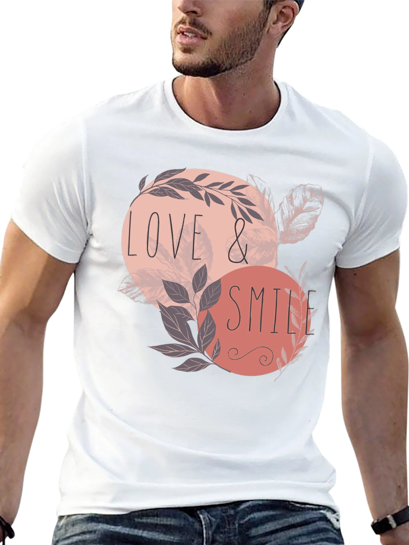 Love & Smile Graphic Tee - Mens Black T-Shirt