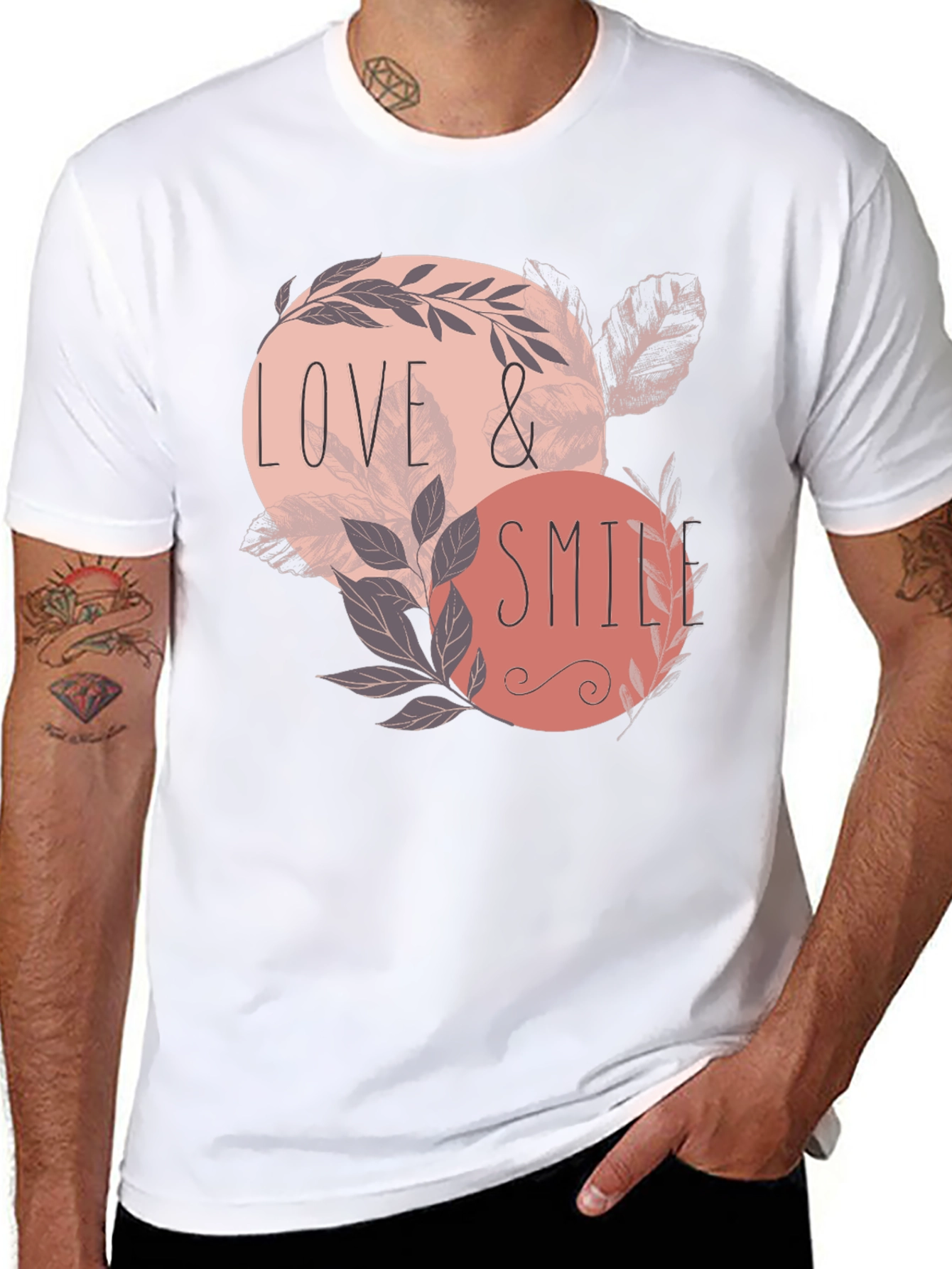 Love & Smile Graphic Tee - Mens Black T-Shirt