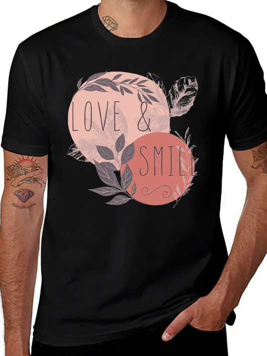Love & Smile Graphic Tee - Mens Black T-Shirt