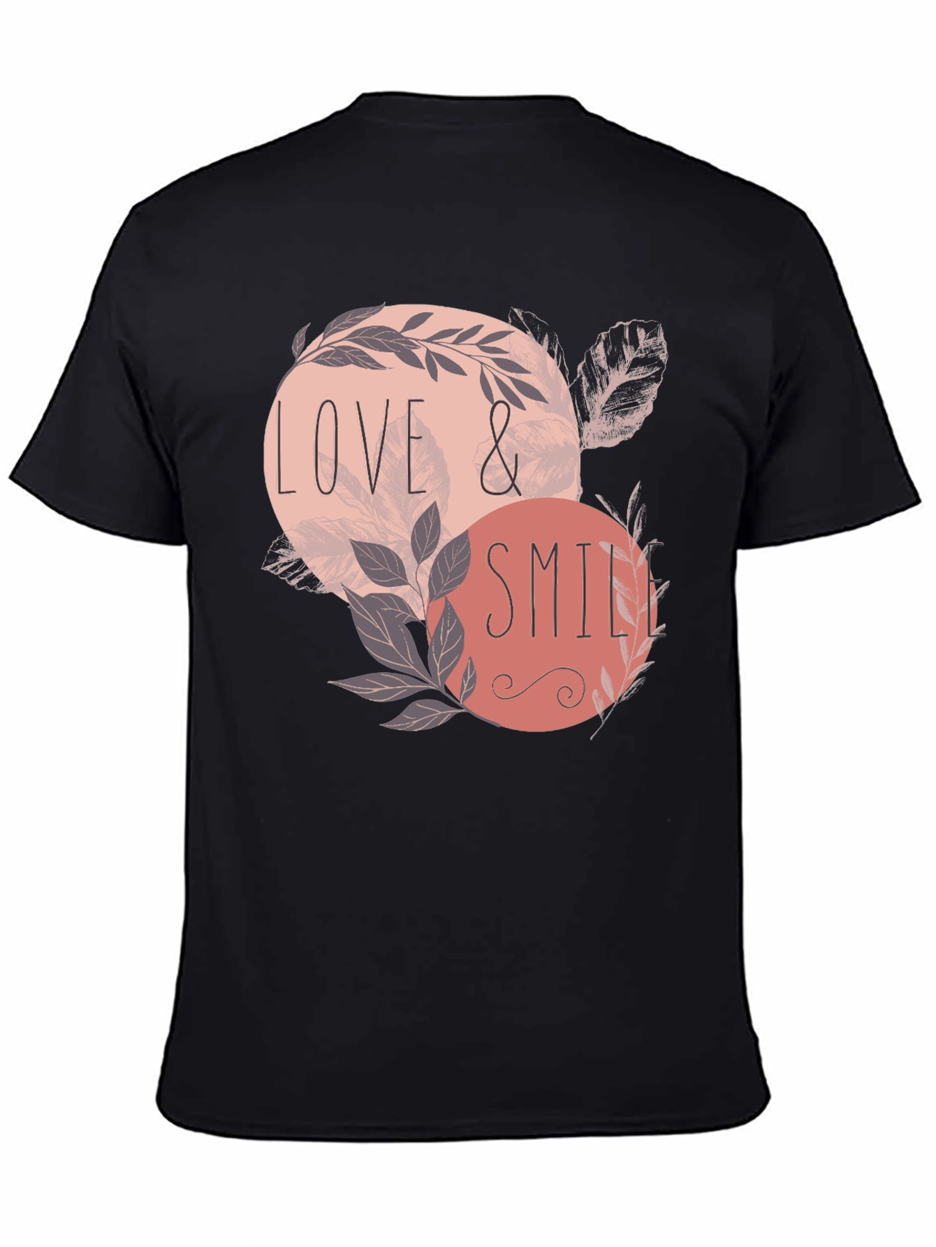Love & Smile Graphic Tee - Mens Black T-Shirt
