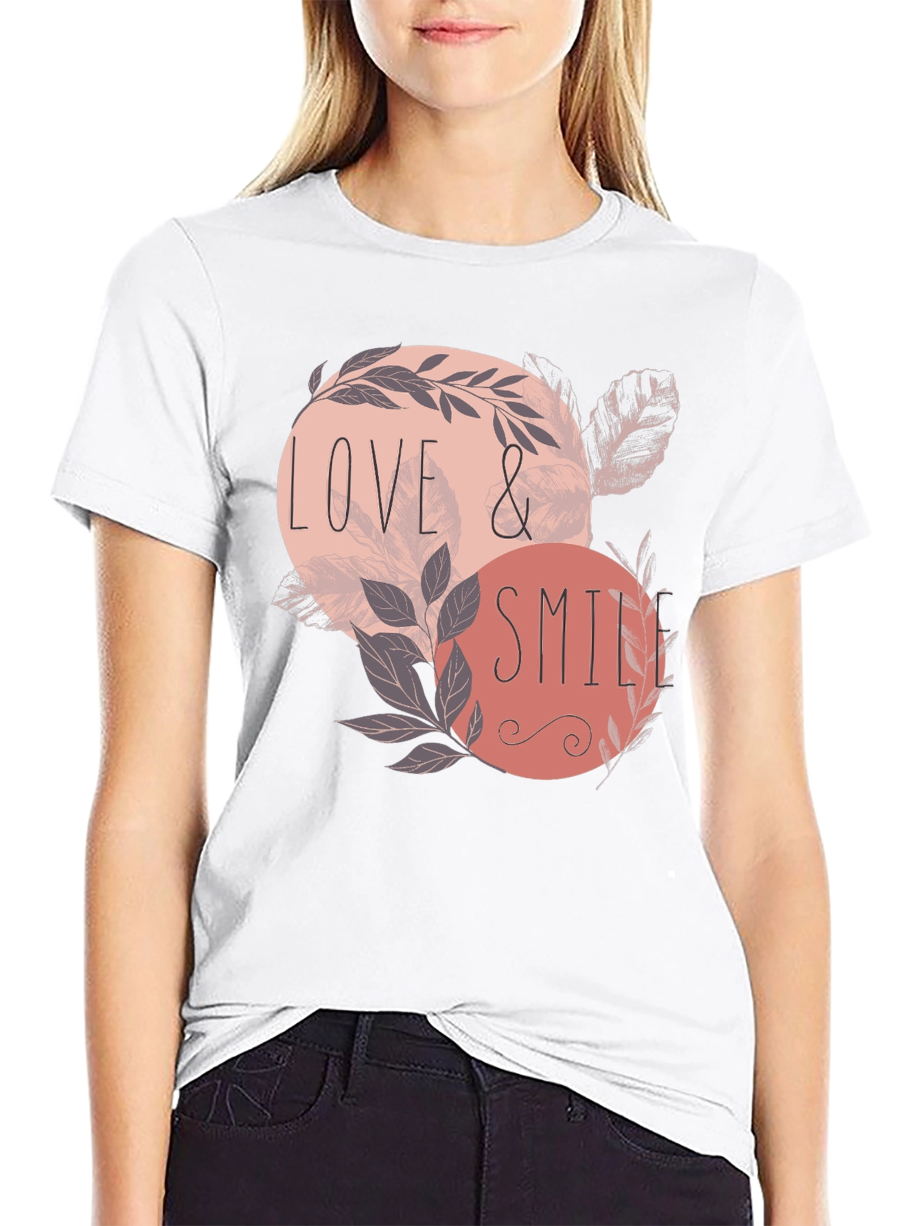 Love & Smile Graphic Tee - Mens Black T-Shirt