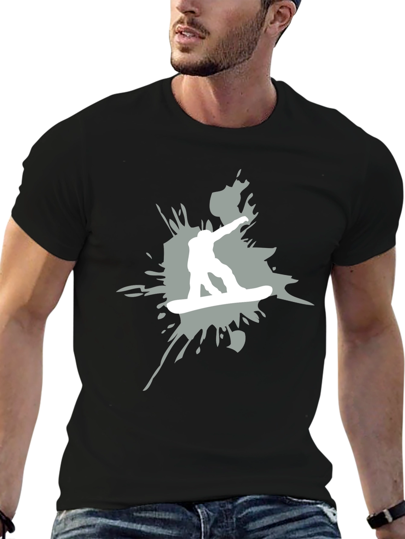 Snowboarder Graphic T-Shirt - Black