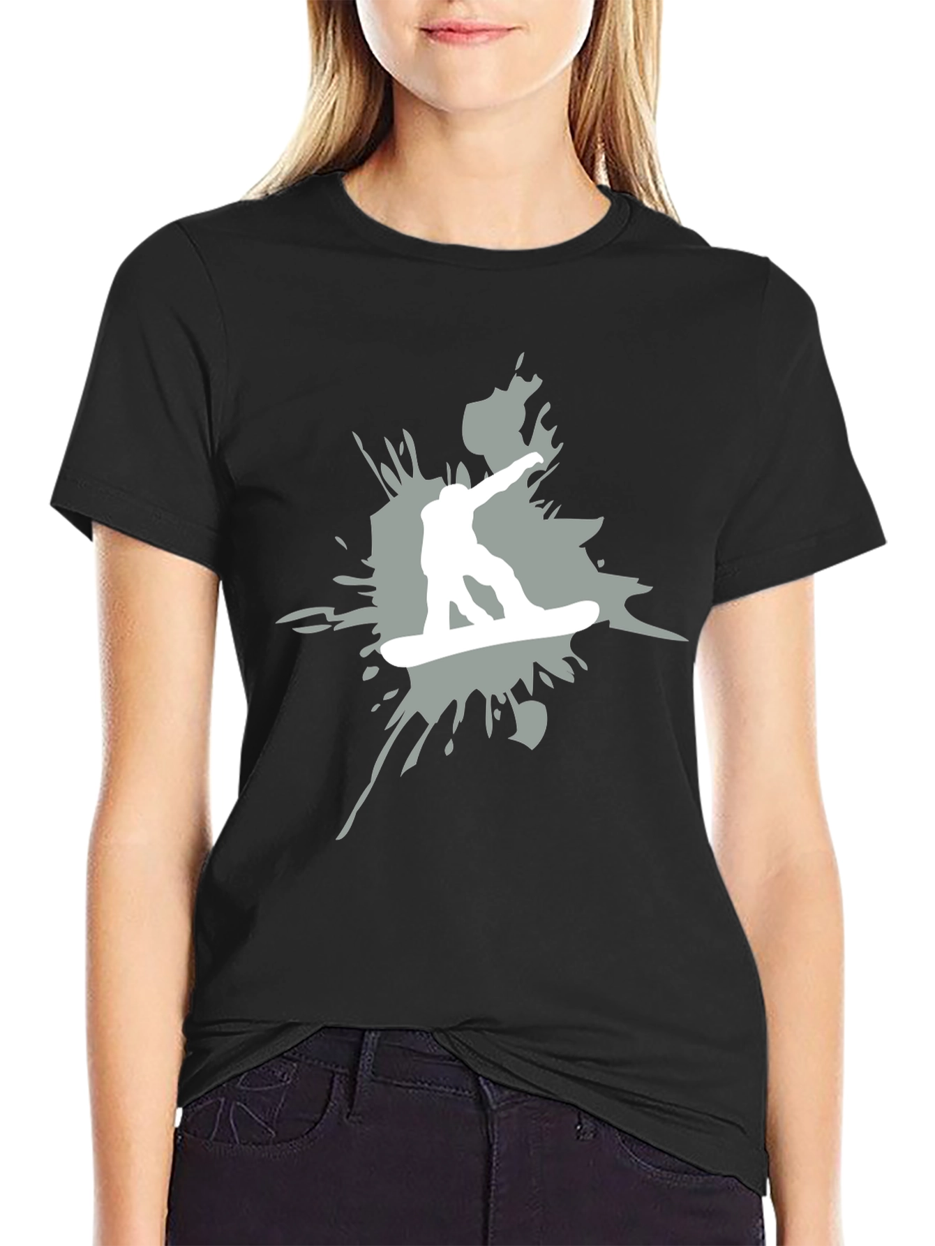 Snowboarder Graphic T-Shirt - Black