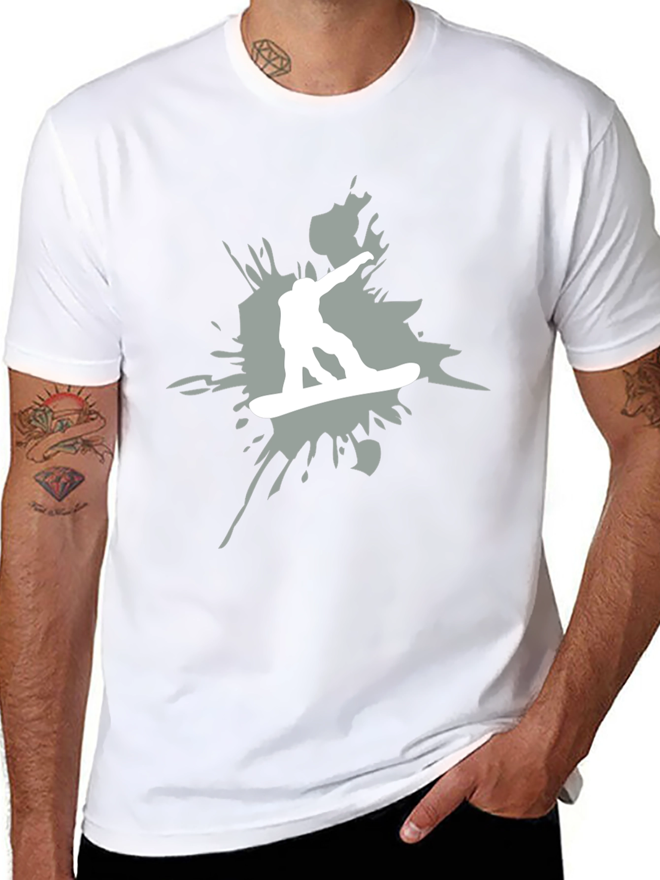 Snowboarder Graphic T-Shirt - Black