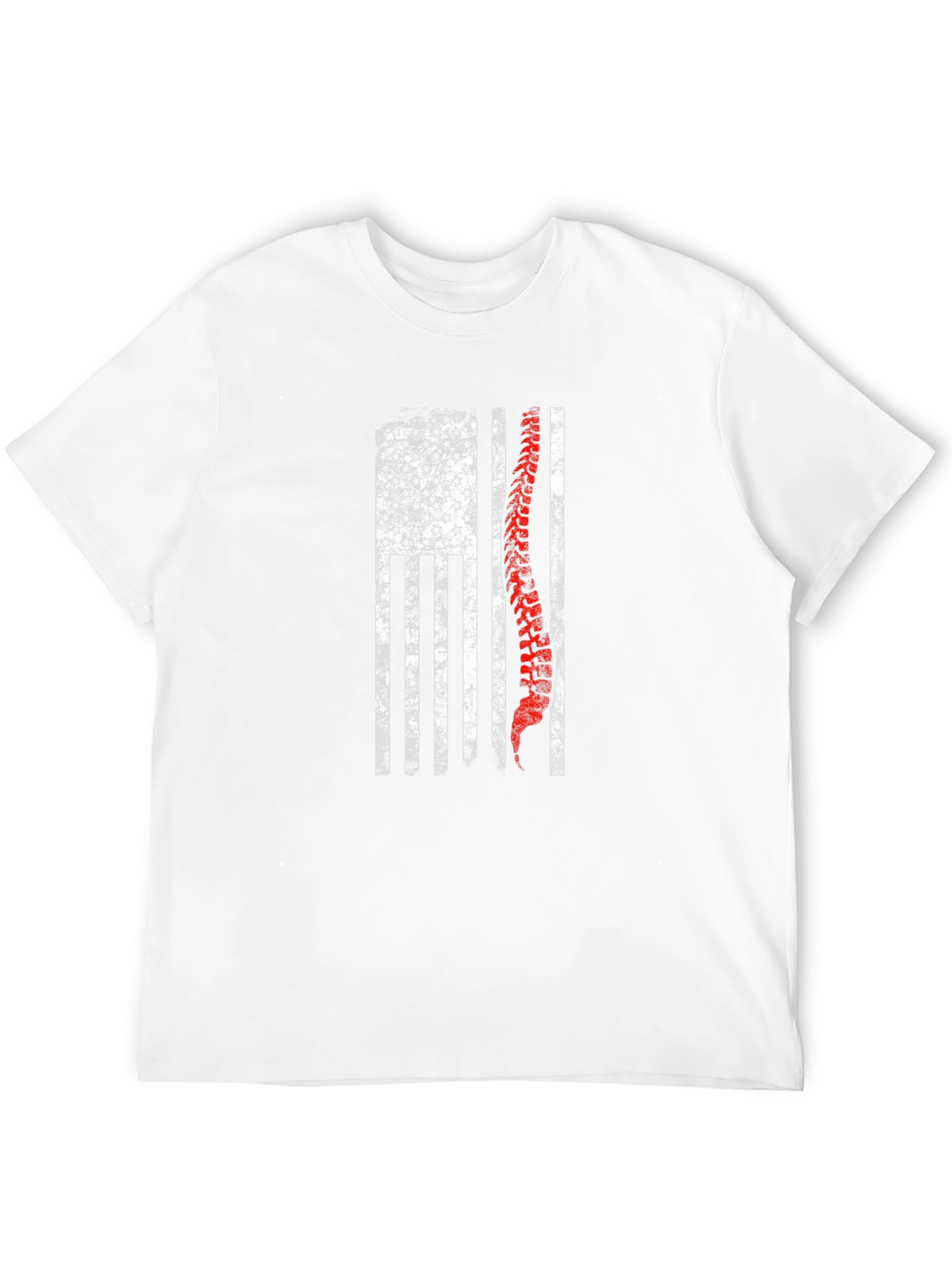 American Flag Spine Graphic Print T-Shirt