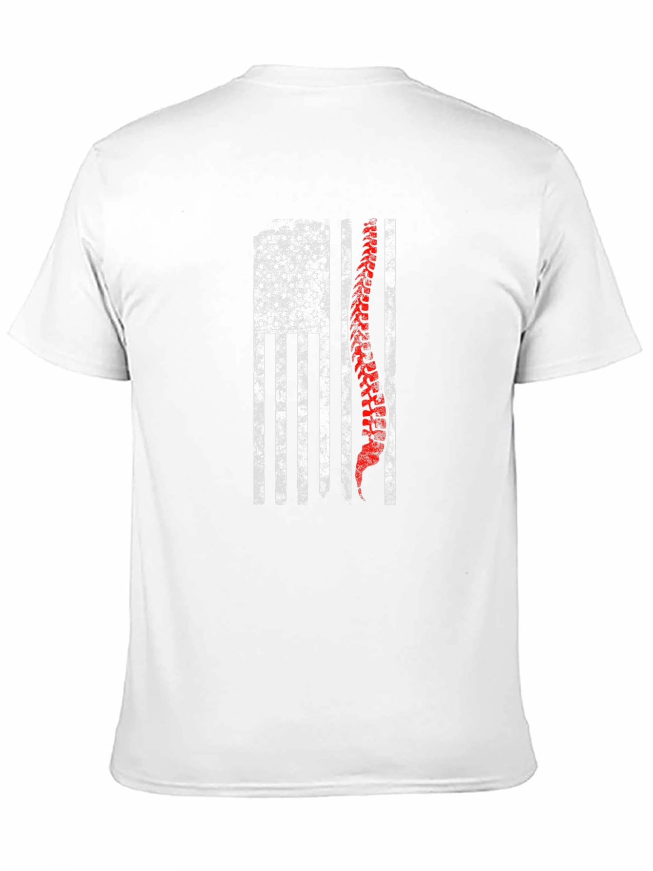 American Flag Spine Graphic Print T-Shirt