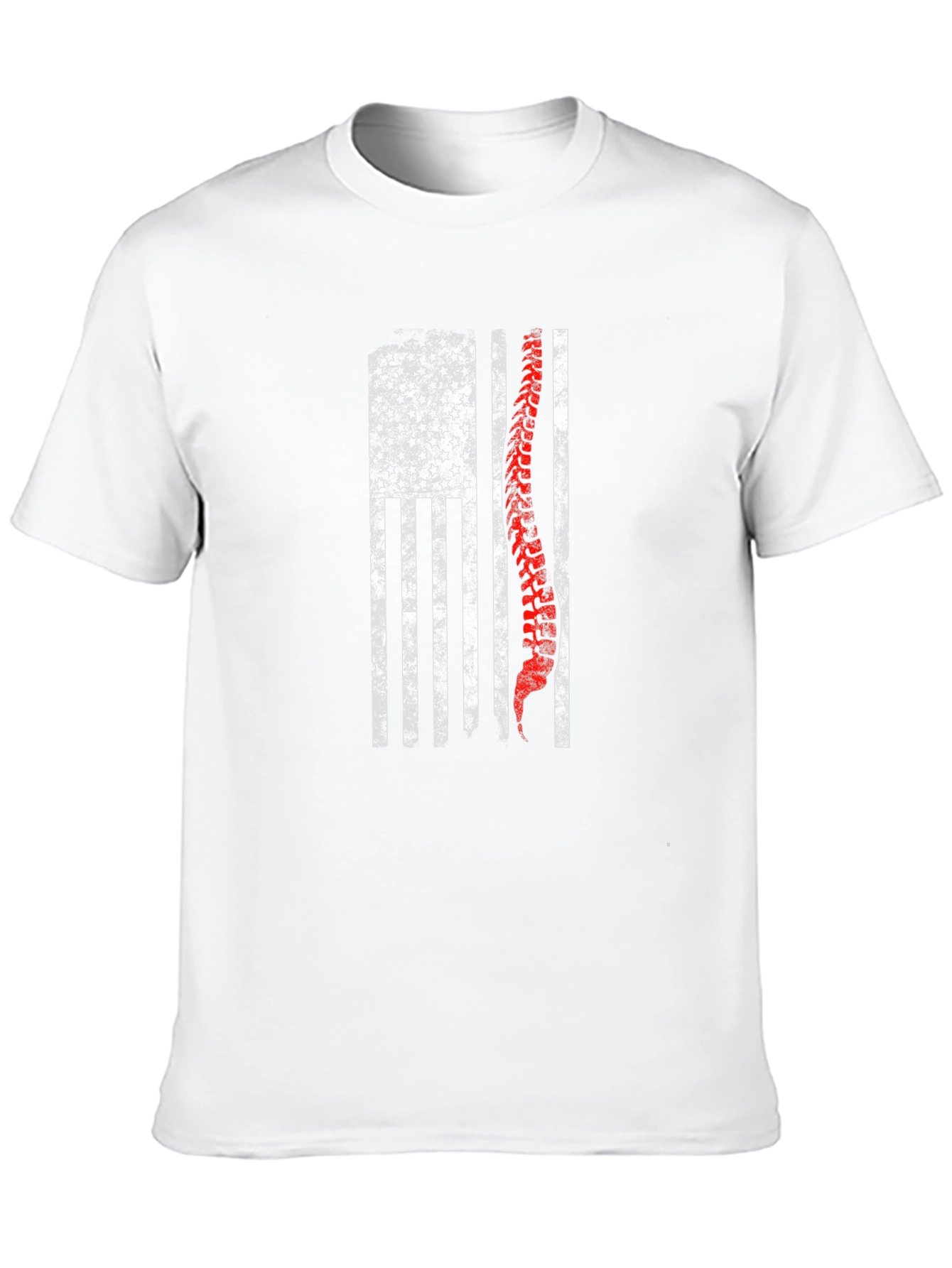 American Flag Spine Graphic Print T-Shirt