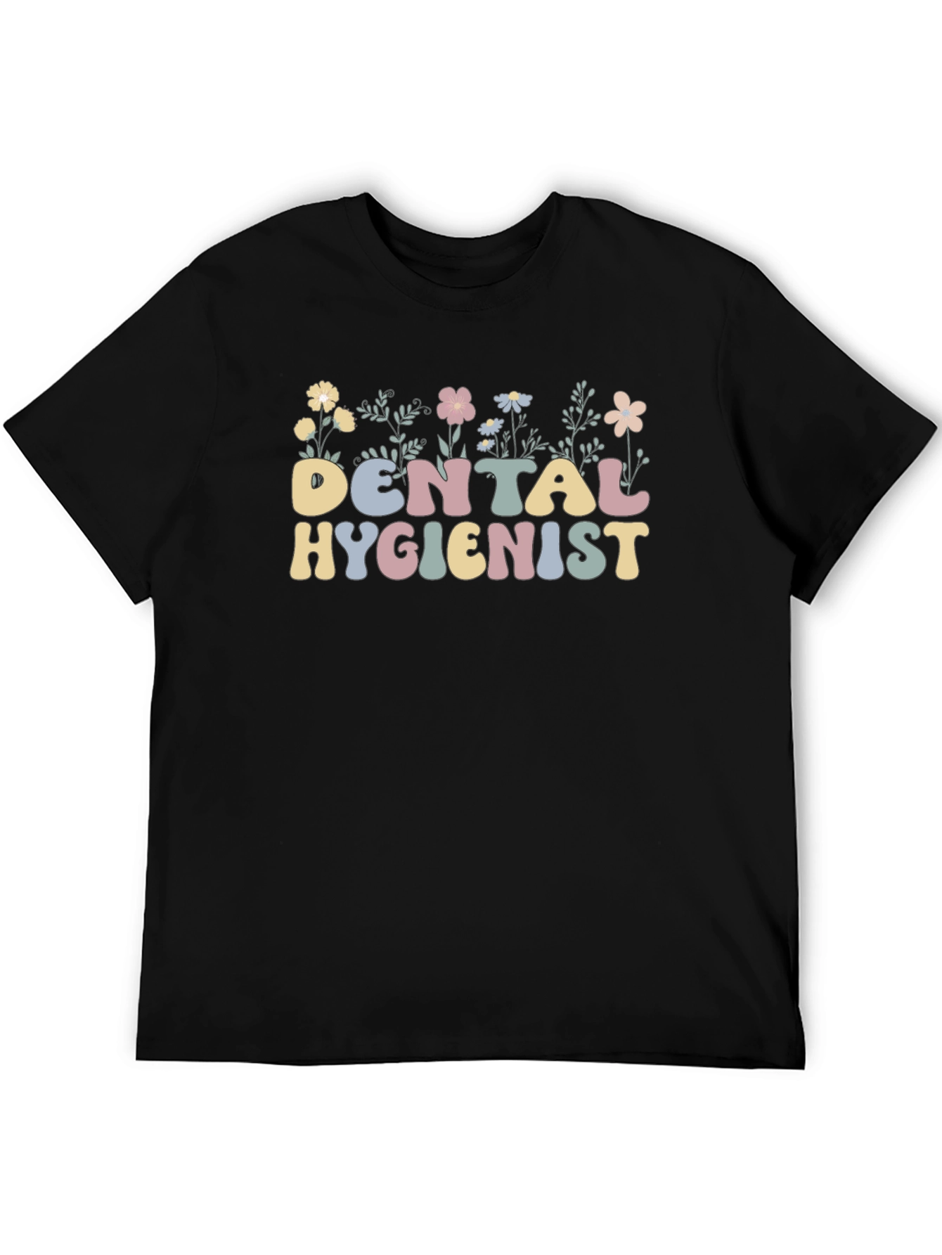 Floral Dental Hygienist T-Shirt Retro Style