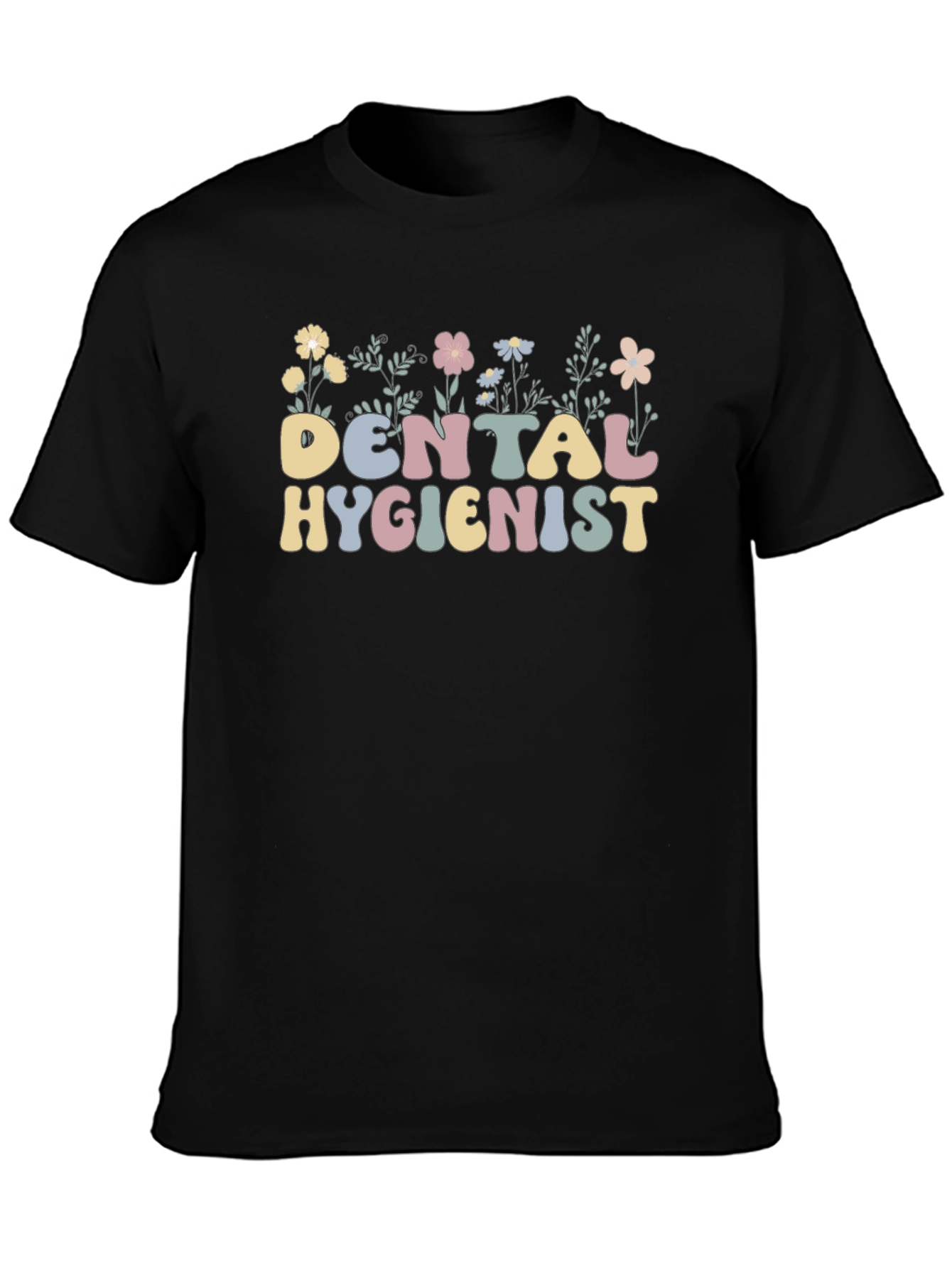 Floral Dental Hygienist T-Shirt Retro Style