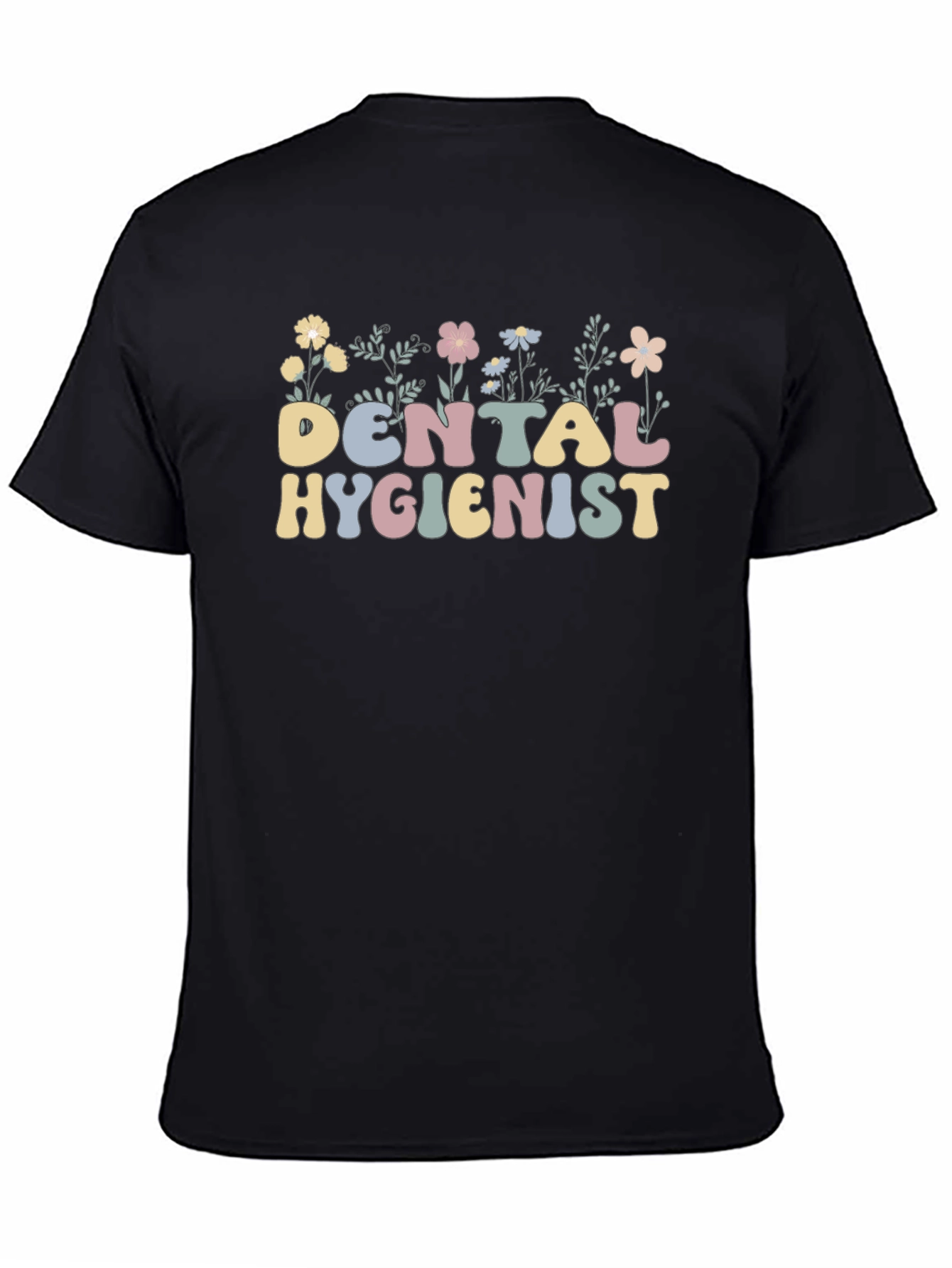 Floral Dental Hygienist T-Shirt Retro Style