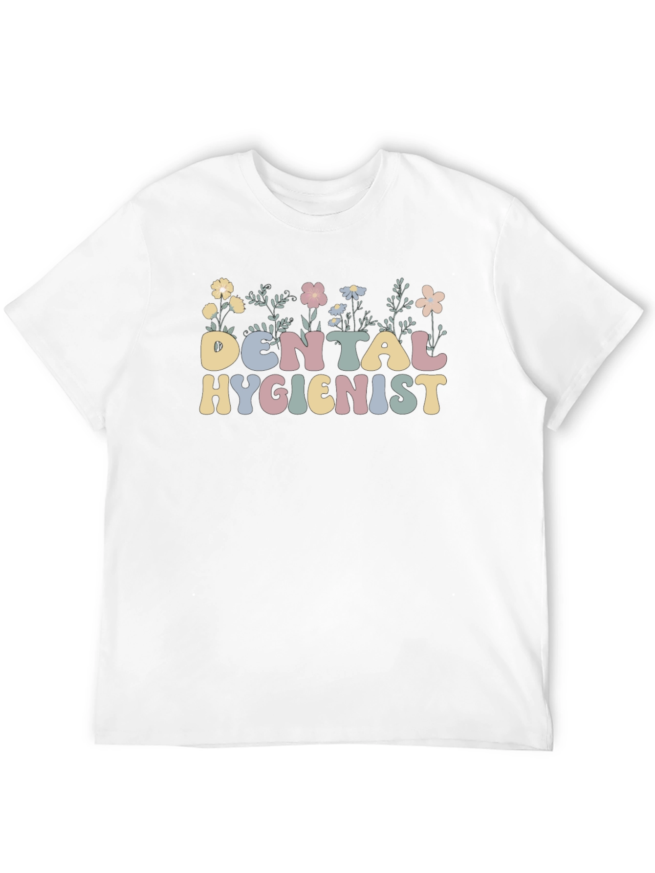 Floral Dental Hygienist T-Shirt Retro Style
