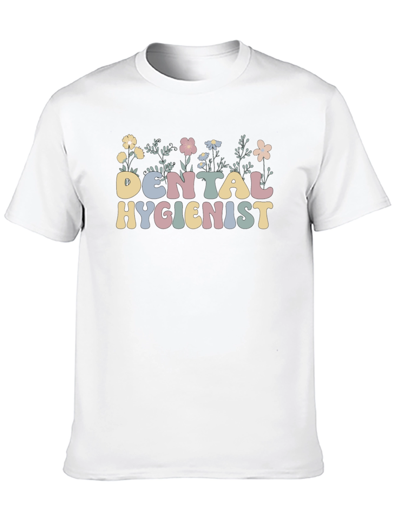 Floral Dental Hygienist T-Shirt Retro Style