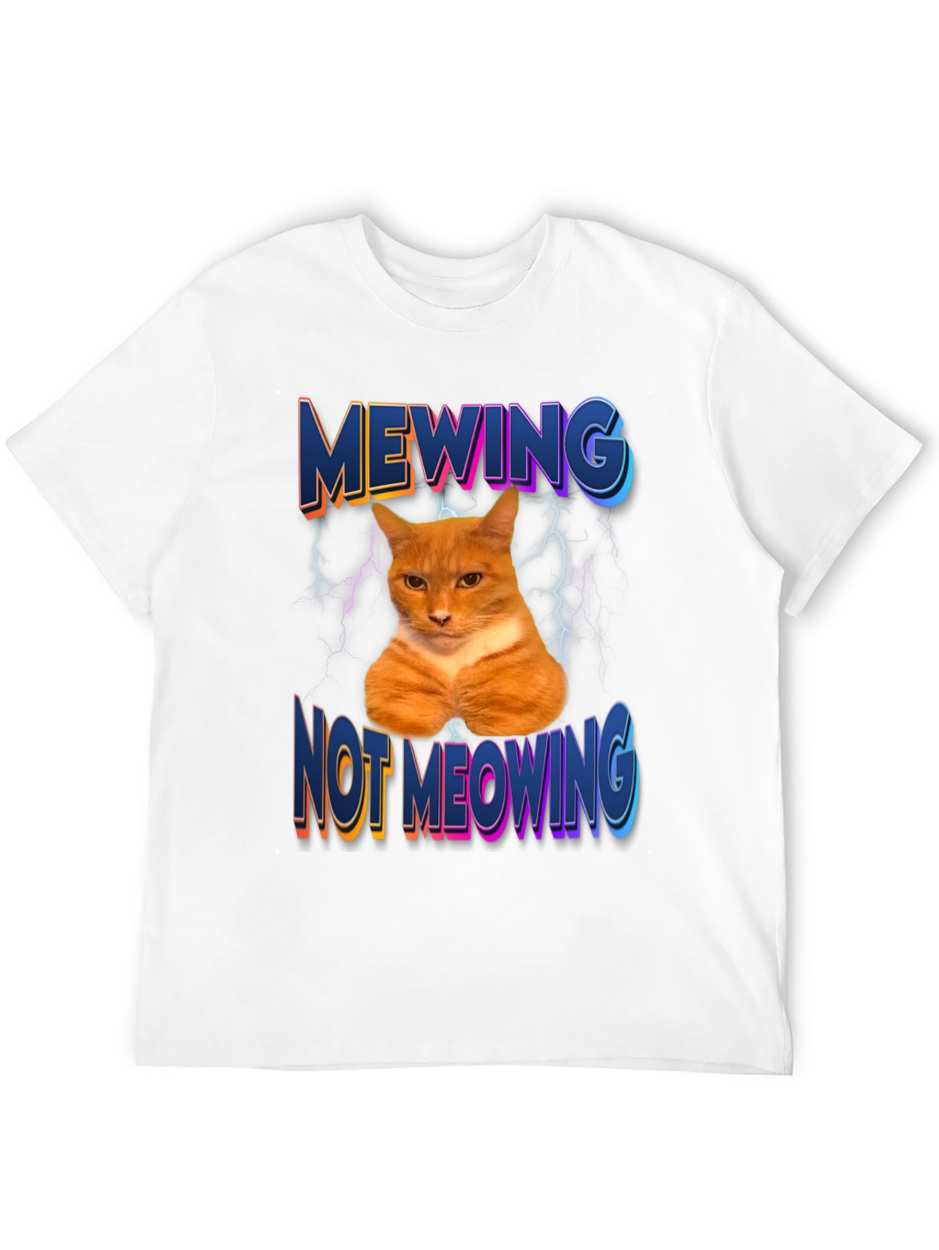 Mewing Not Meowing Cat Graphic Tee