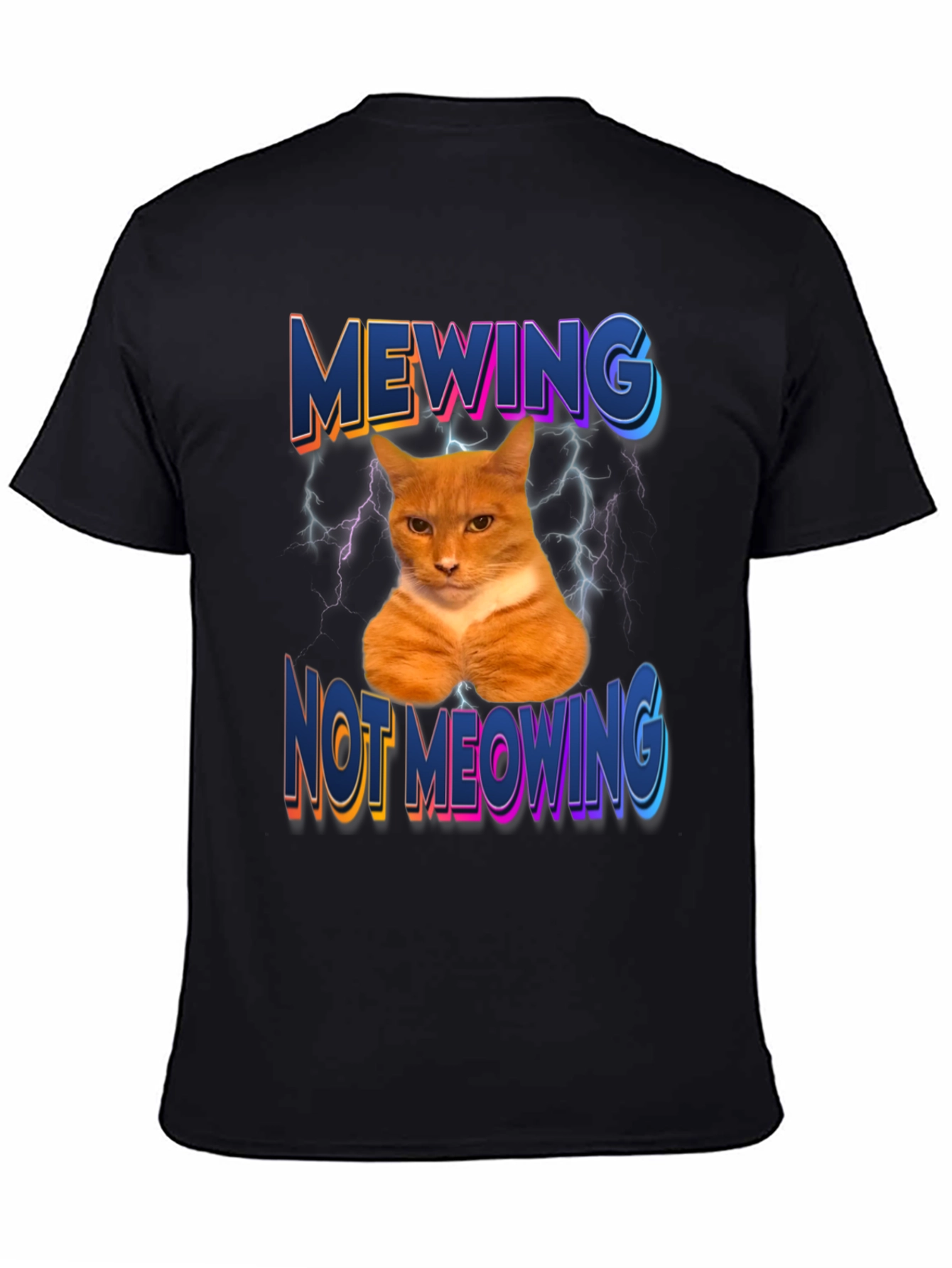 Mewing Not Meowing Cat Graphic Tee