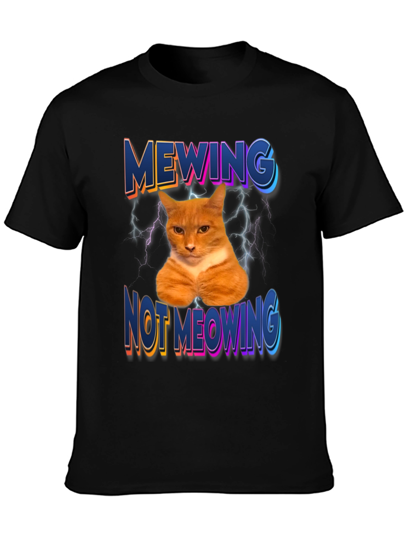 Mewing Not Meowing Cat Graphic Tee