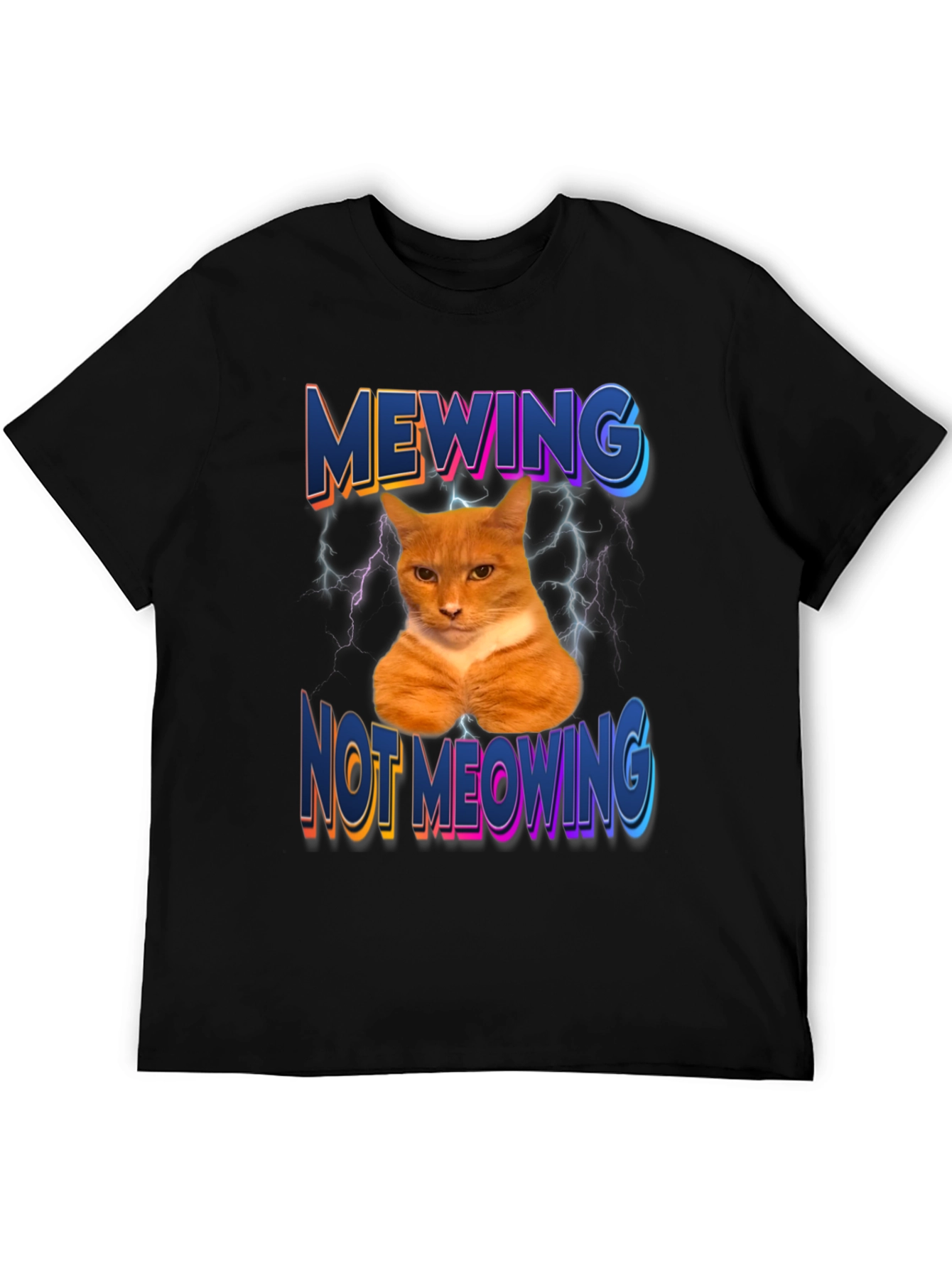 Mewing Not Meowing Cat Graphic Tee