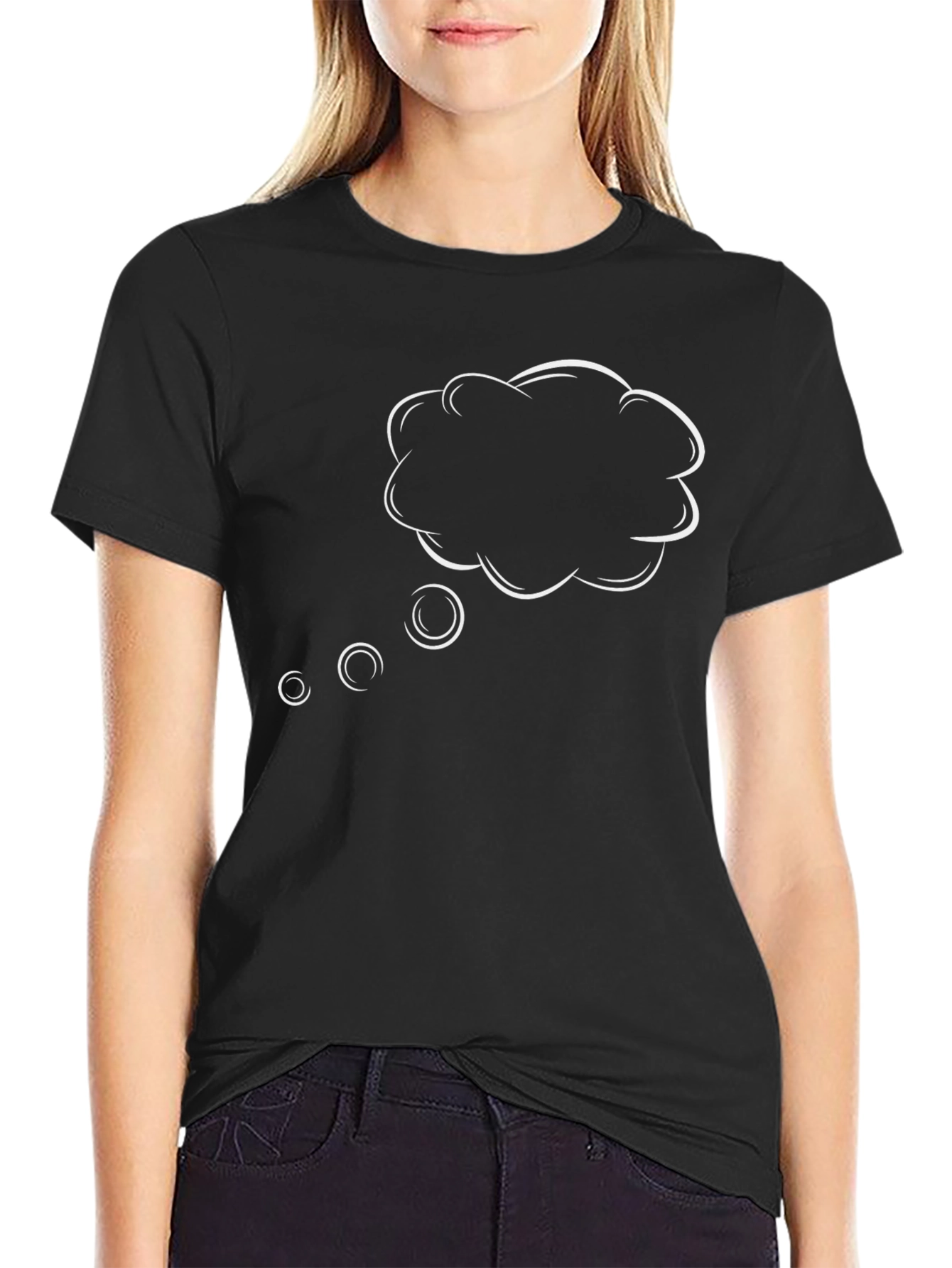 Black T-Shirt with Think Bubble Design