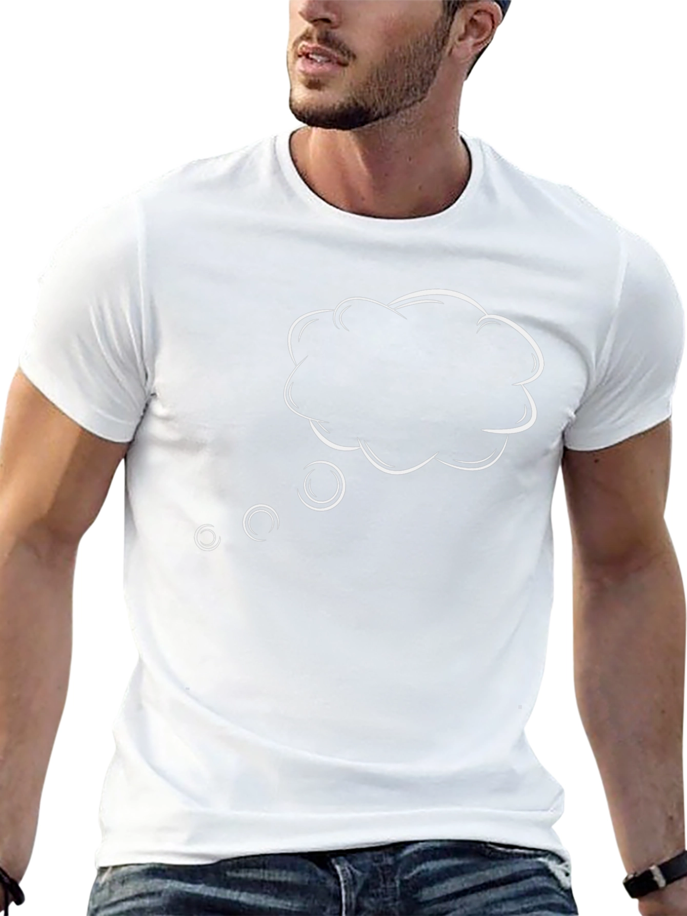 Black T-Shirt with Think Bubble Design