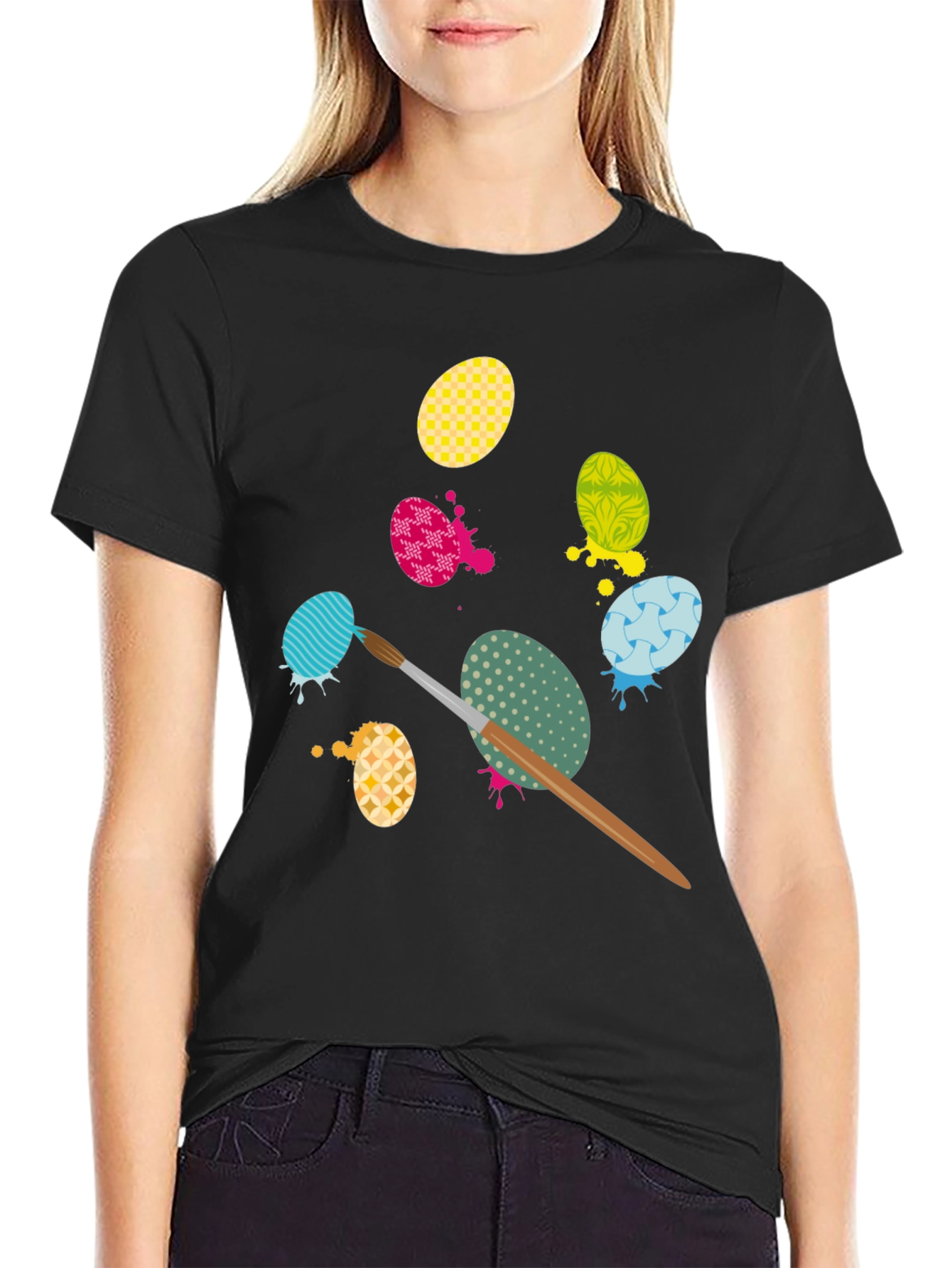Easter Egg Painting T-Shirt - Fun Holiday Graphic Tee