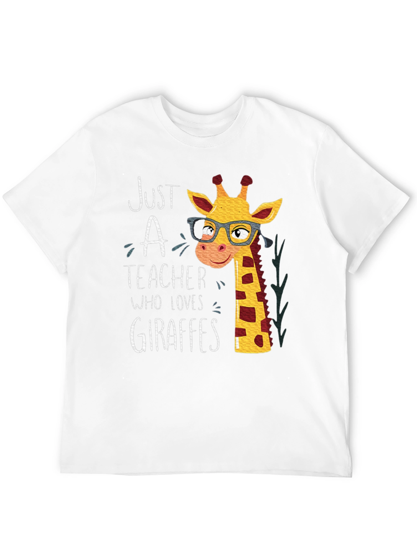 Just a Teacher Who Loves Giraffes Black T-Shirt