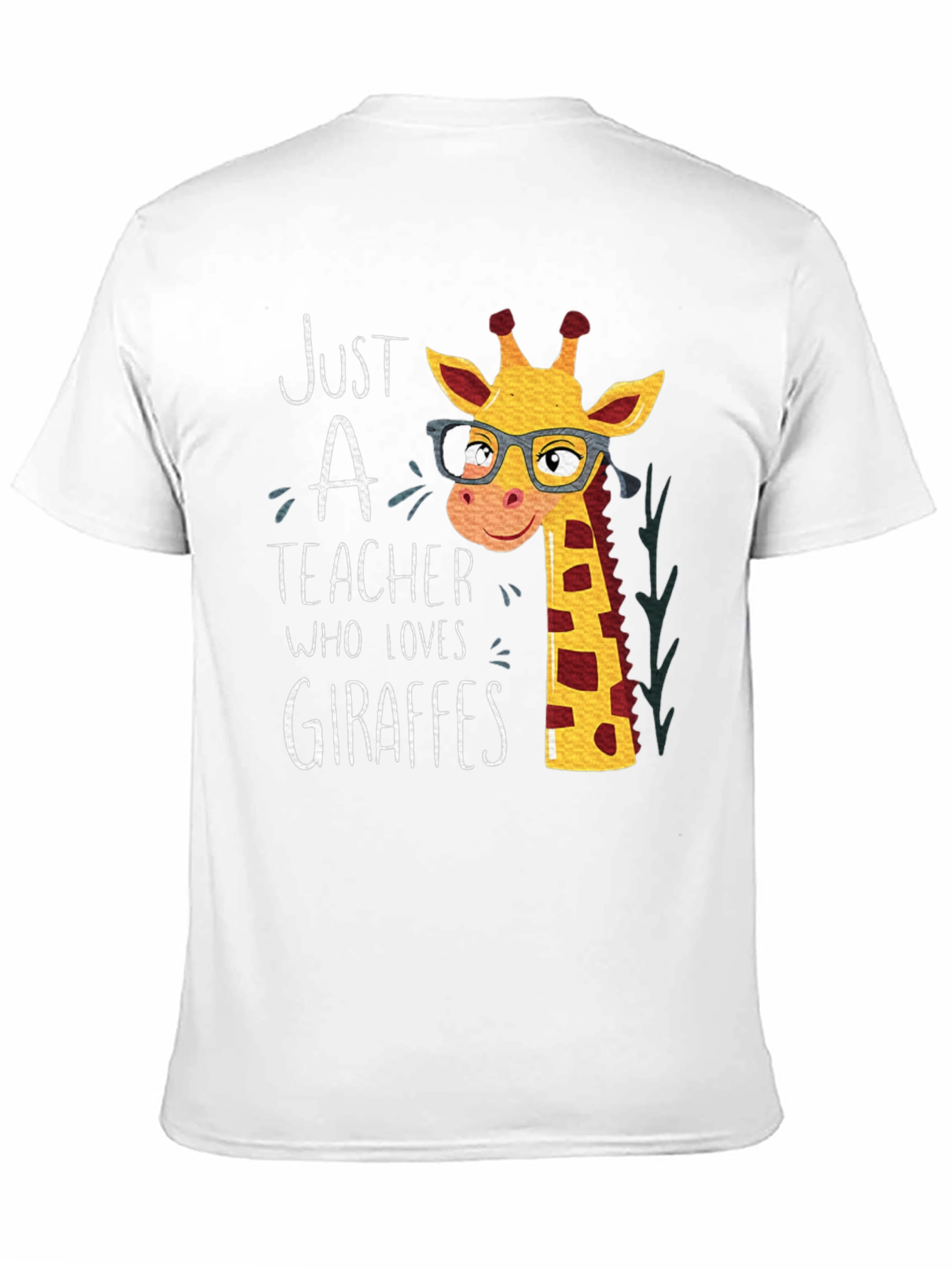 Just a Teacher Who Loves Giraffes Black T-Shirt