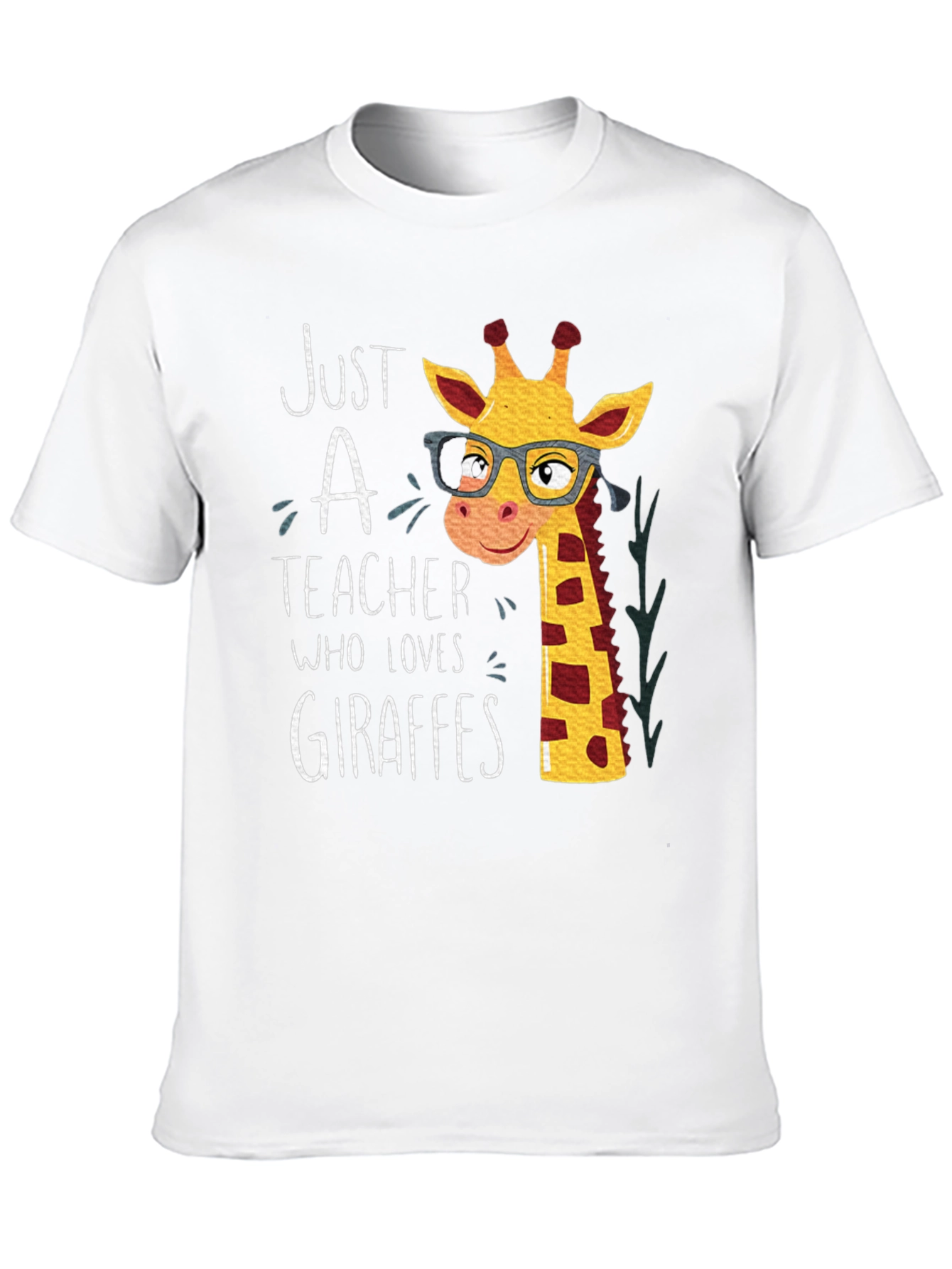 Just a Teacher Who Loves Giraffes Black T-Shirt