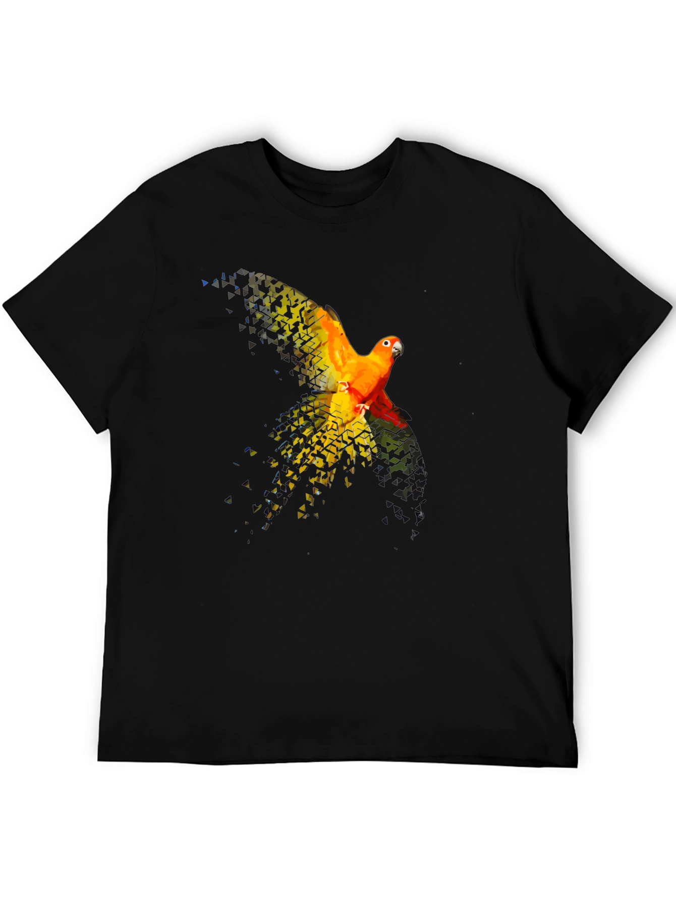 Parrot Graphic T-Shirt - Black Cotton Blend