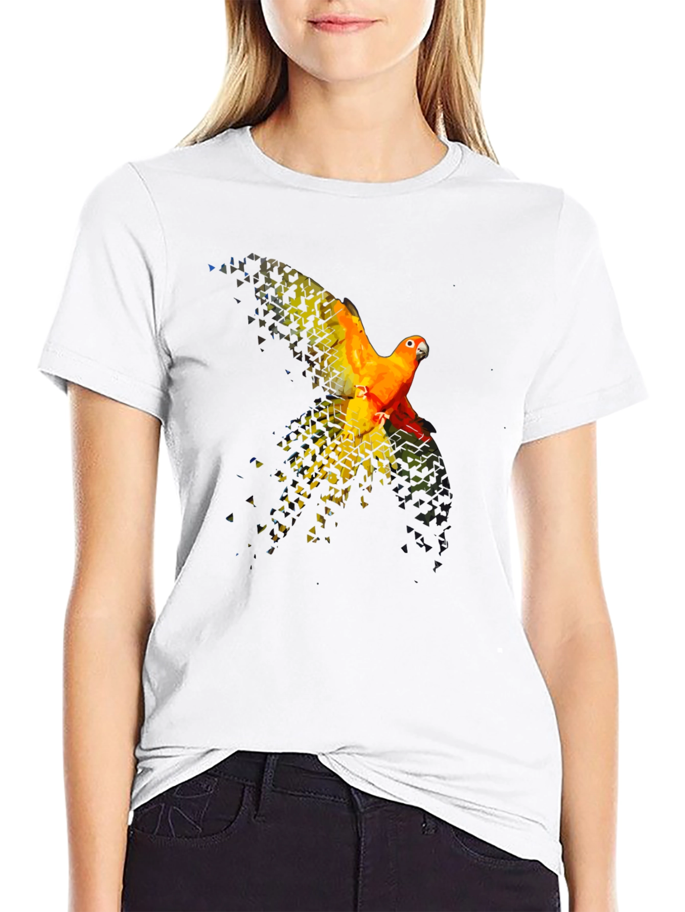Parrot Graphic T-Shirt - Black Cotton Blend