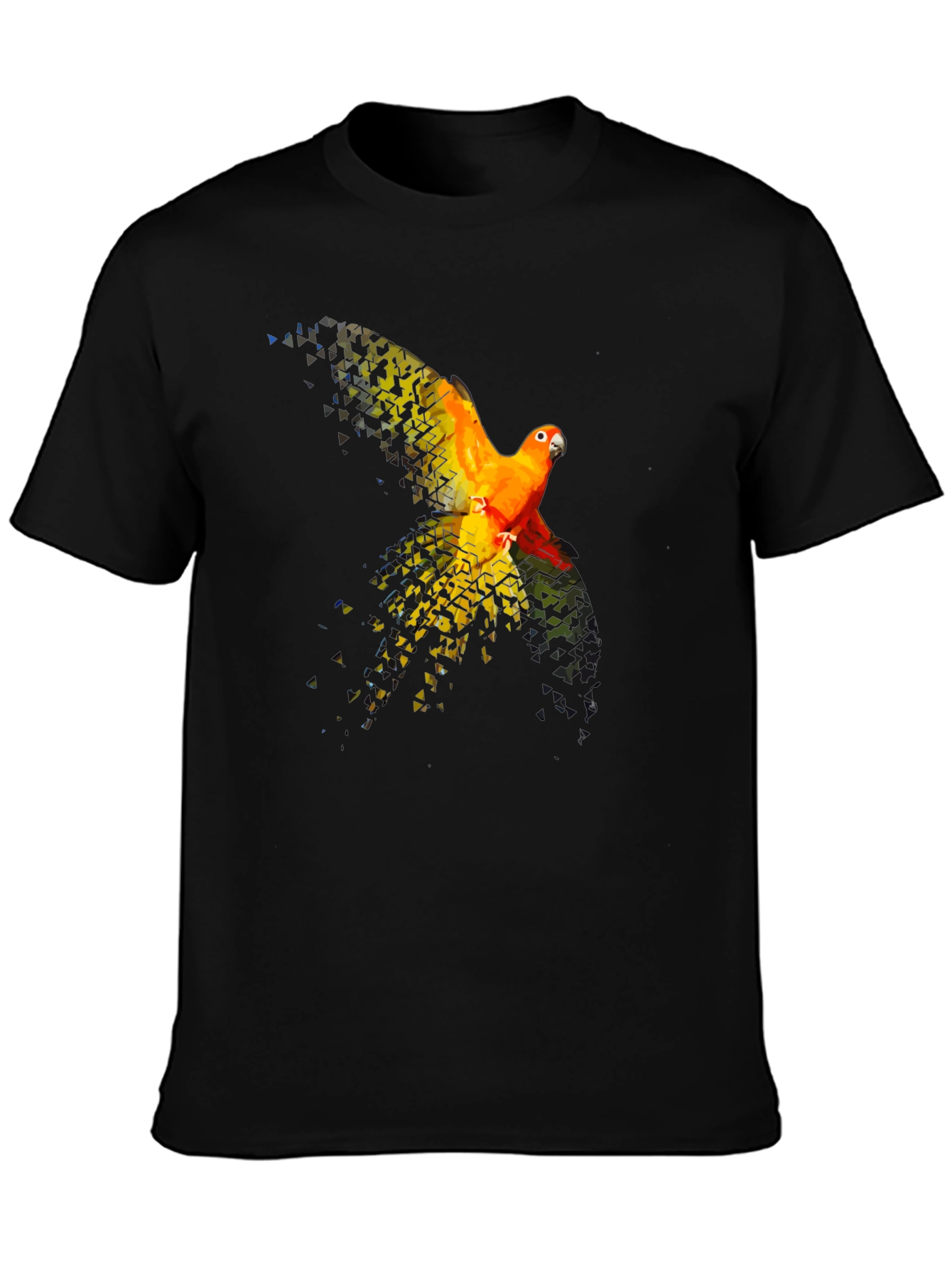 Parrot Graphic T-Shirt - Black Cotton Blend