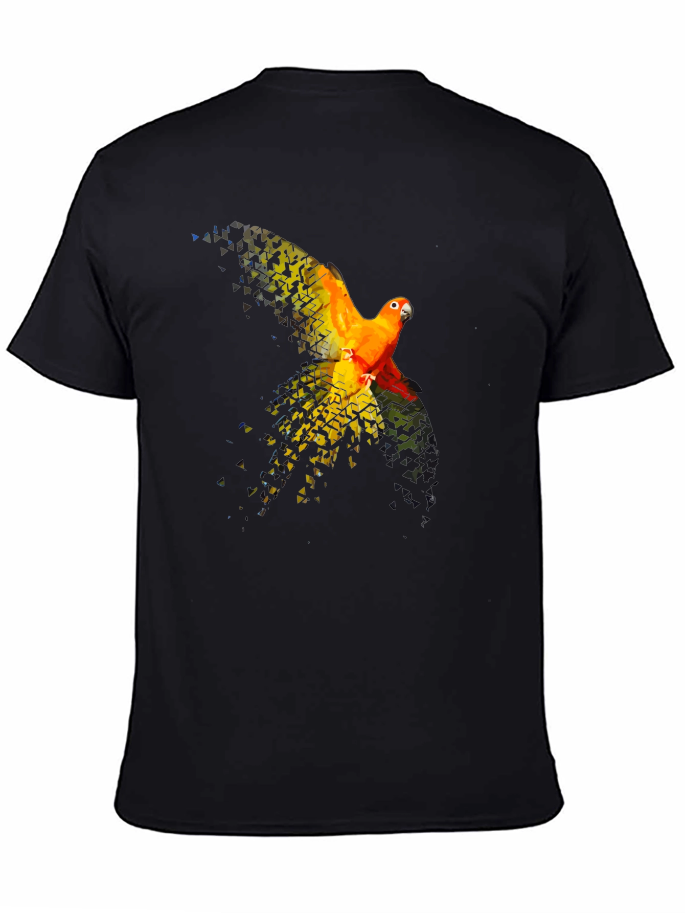 Parrot Graphic T-Shirt - Black Cotton Blend