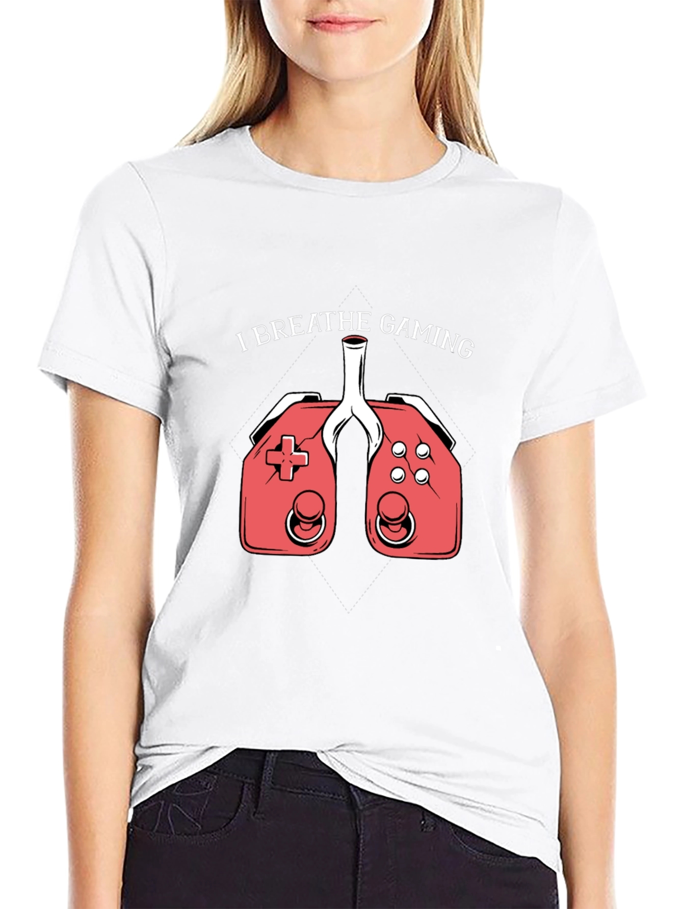 I Breathe Gaming Graphic Tee - Gamer Lung T-Shirt