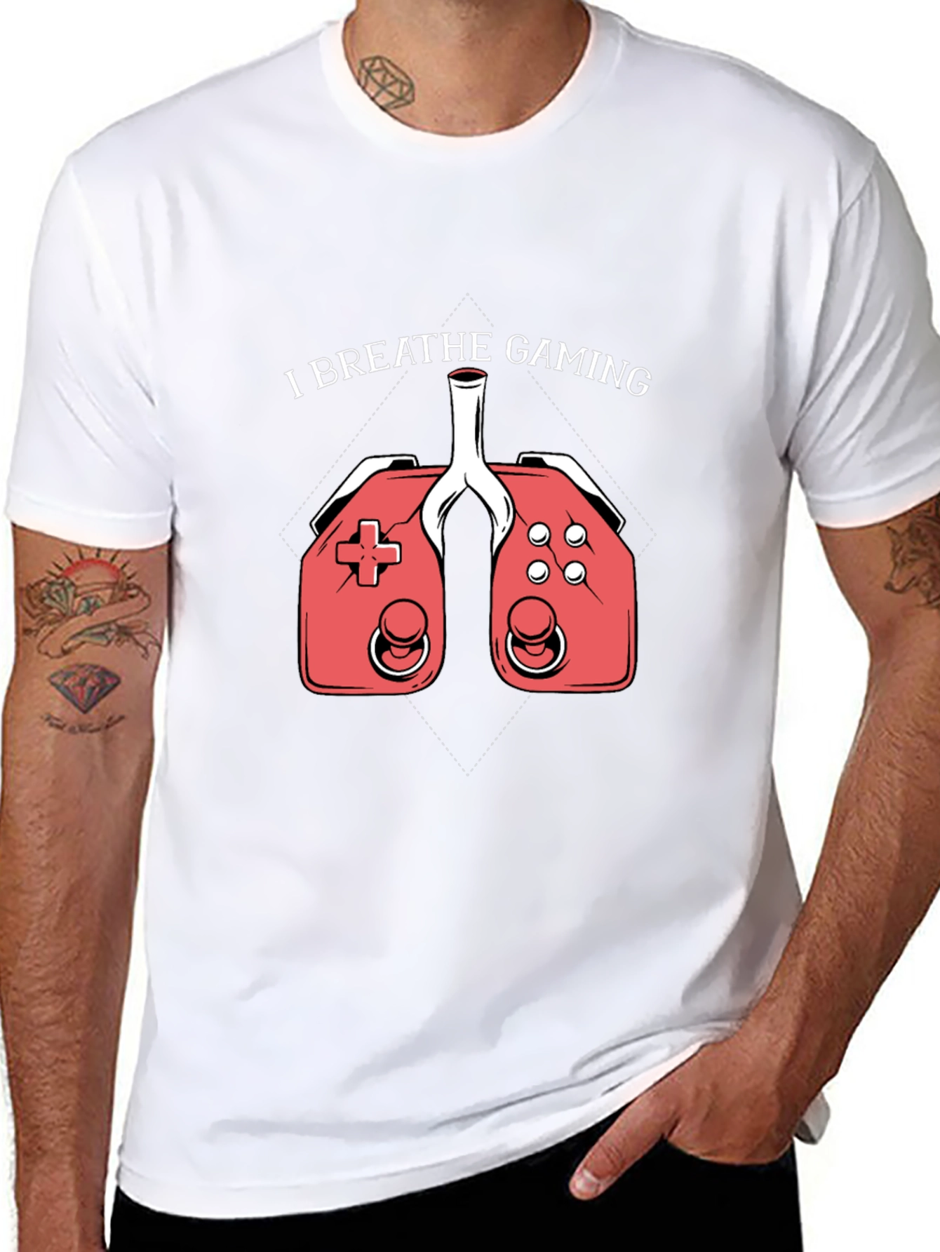 I Breathe Gaming Graphic Tee - Gamer Lung T-Shirt