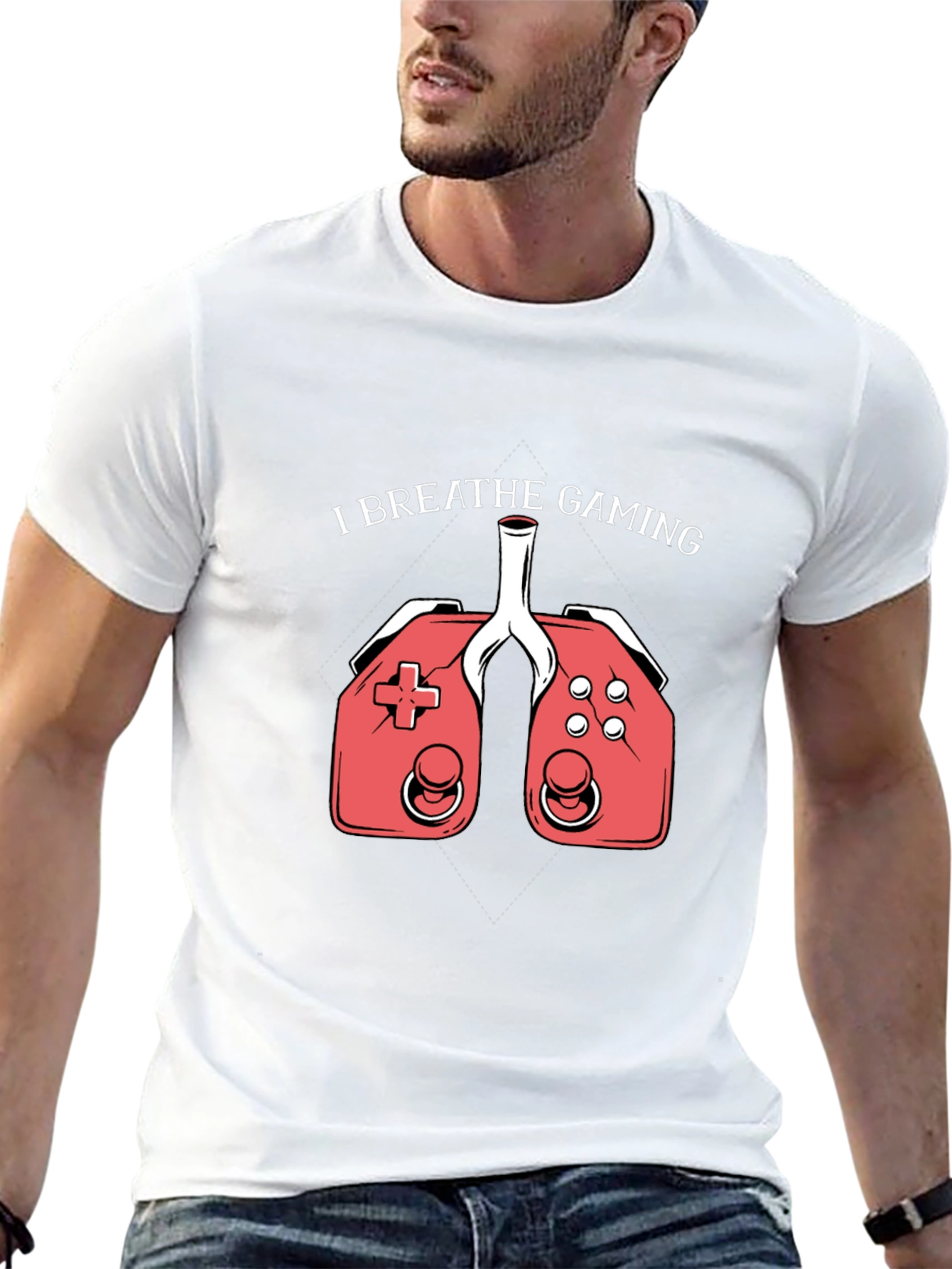 I Breathe Gaming Graphic Tee - Gamer Lung T-Shirt